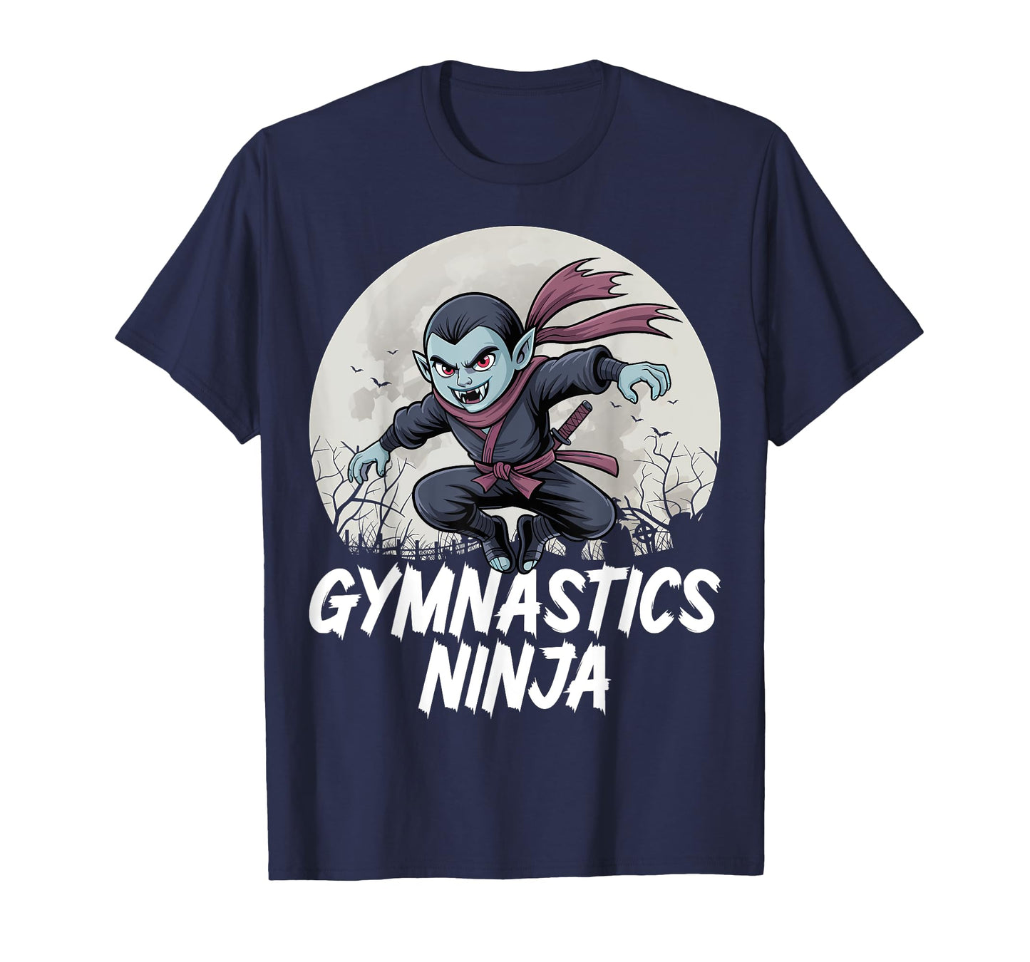 Gymnastics Ninja Martial Arts Flipping Spooky Halloween T-Shirt