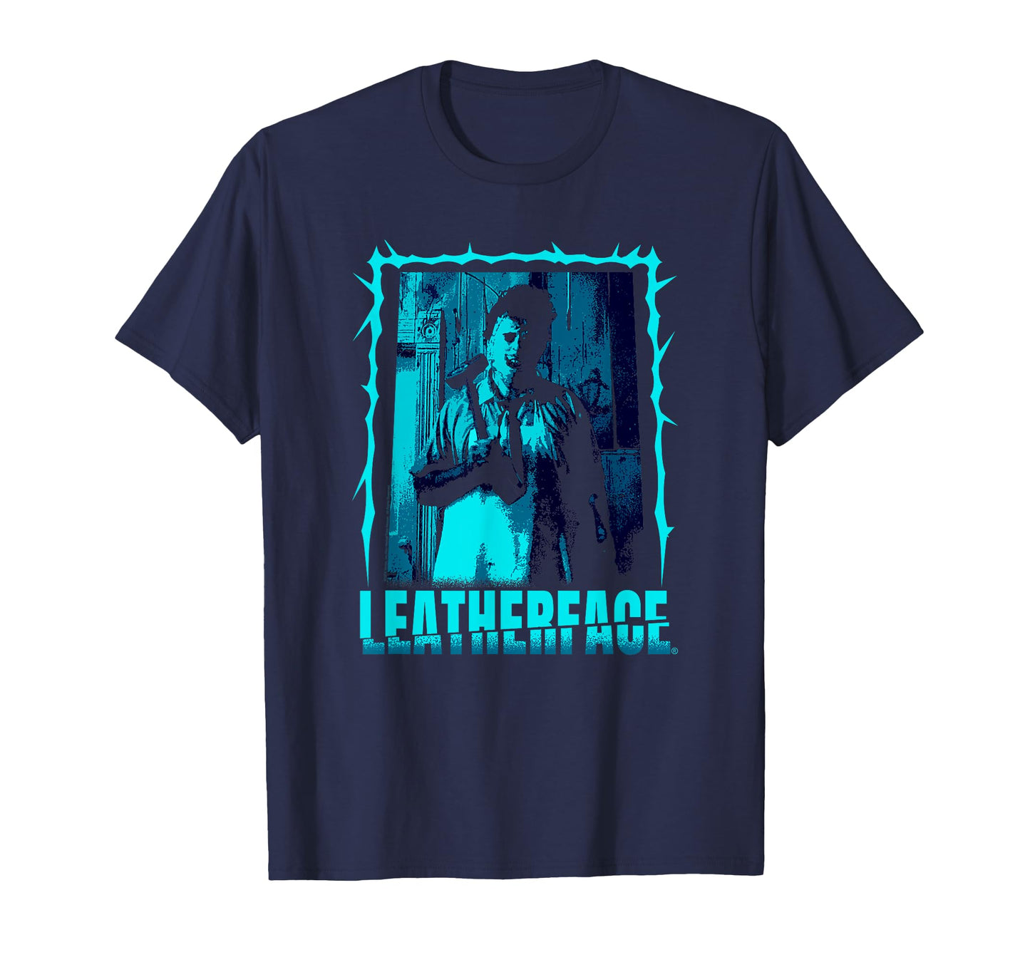 The Texas Chainsaw Massacre Retro Blue Leatherface Horror T-Shirt