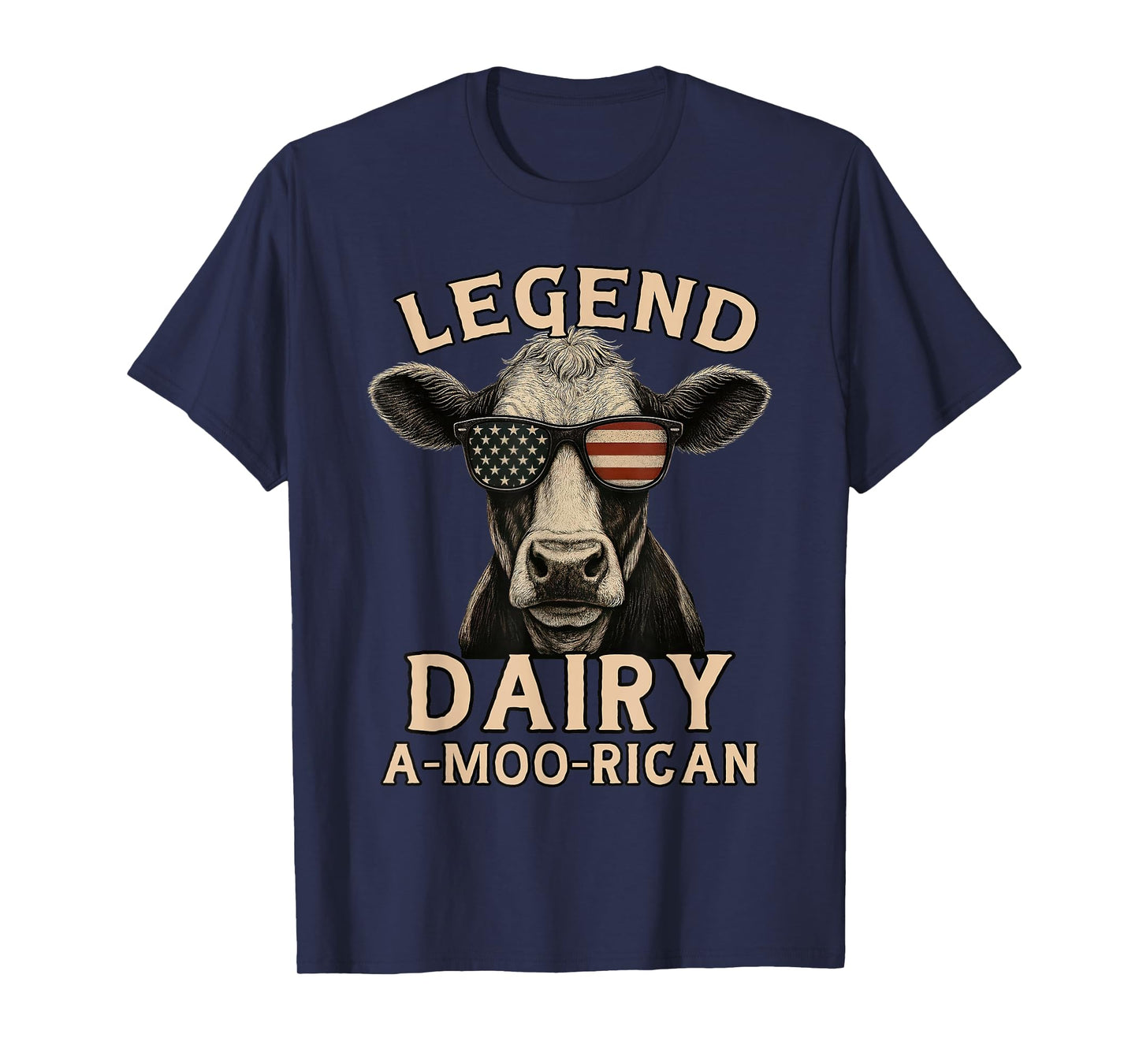 Legend Dairy A-Moo-Rican Funny Patriotic Farmer T-Shirt