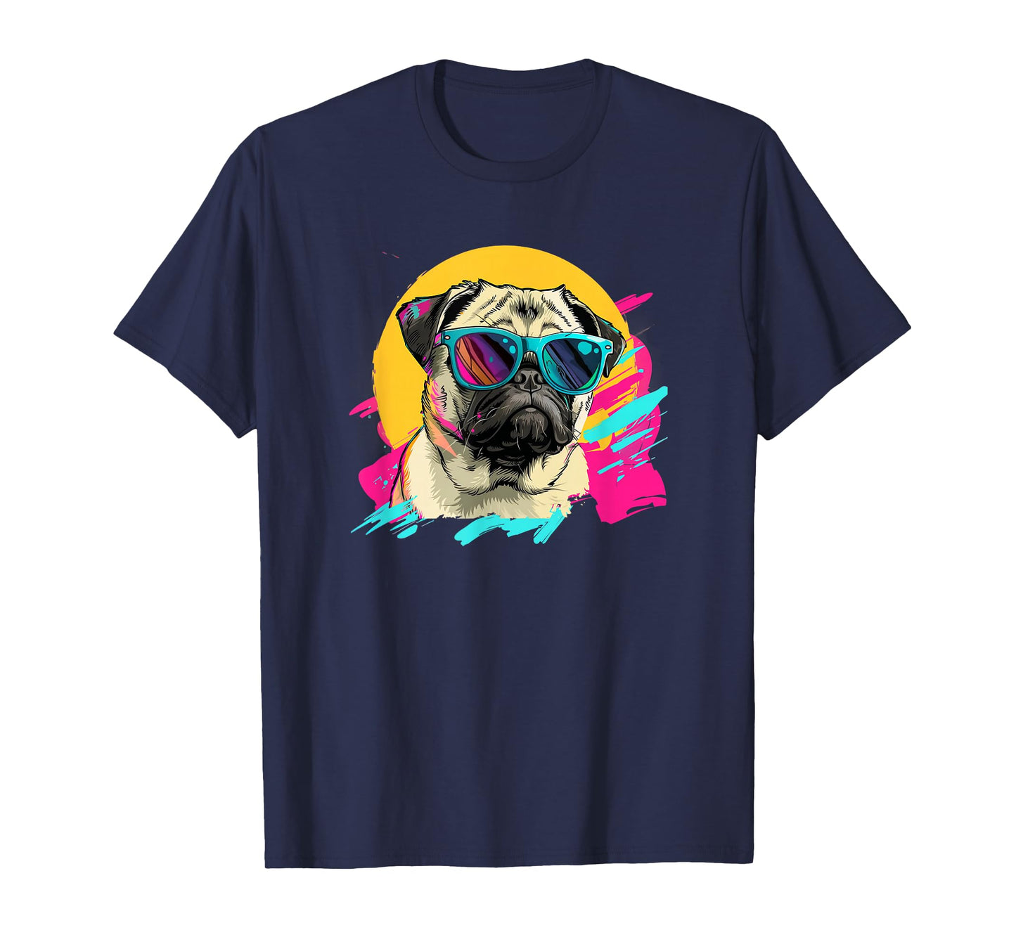 Funny Mens & Womens Retro Vintage 80s Pug Lover T-Shirt