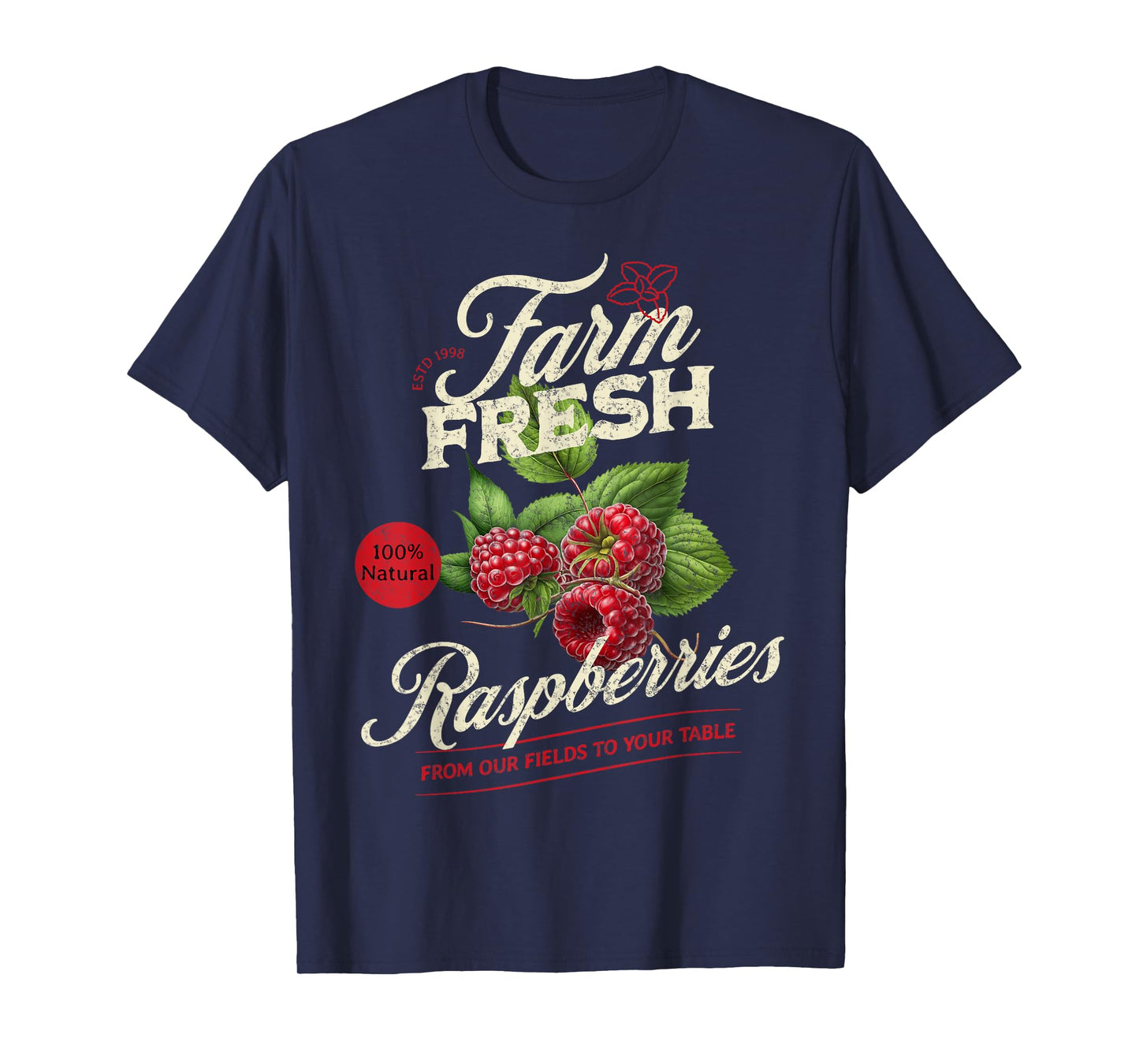 Farm Fresh Organic Raspberry Farmer's Market Homegrown T-Shirt