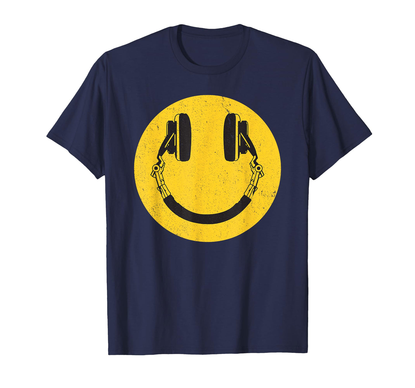 Retro Smile Music Face Headphones 90s Men Women Kids Vintage T-Shirt
