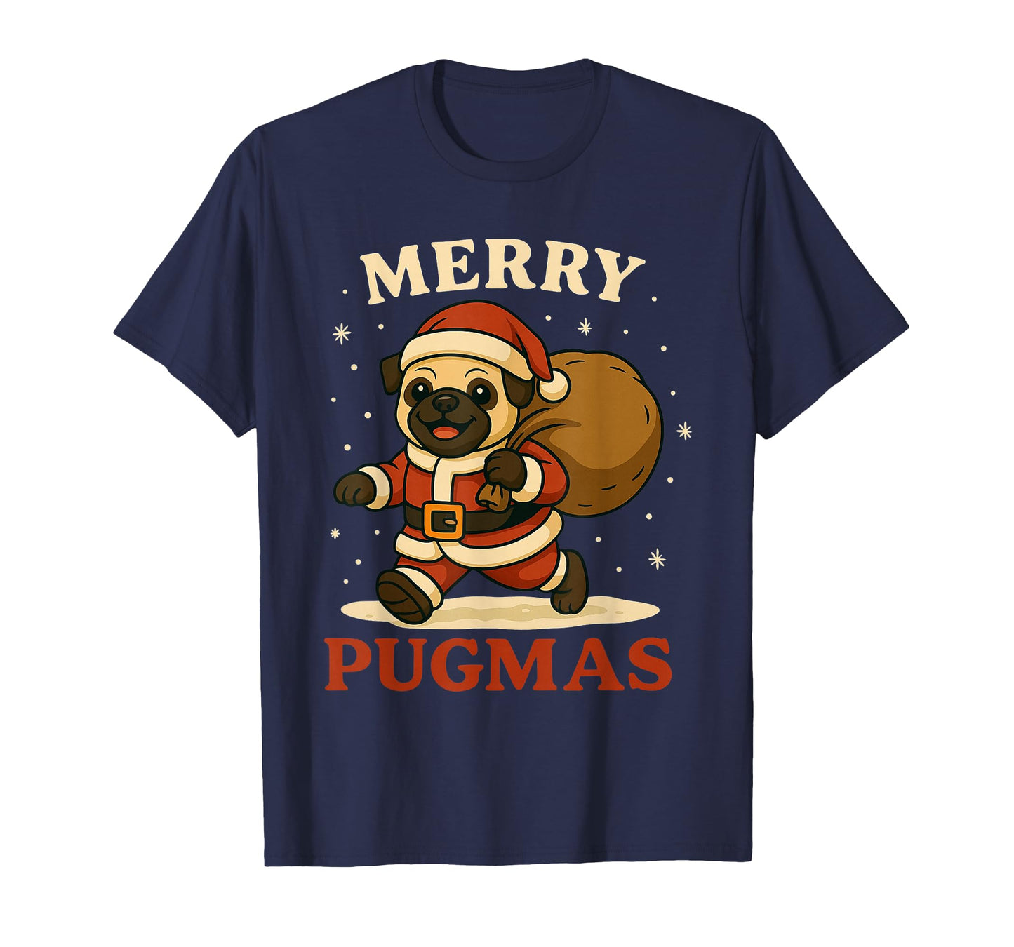 Merry Pugmas Tee Funny Cute Pug Dog Christmas for Snta Pug T-Shirt
