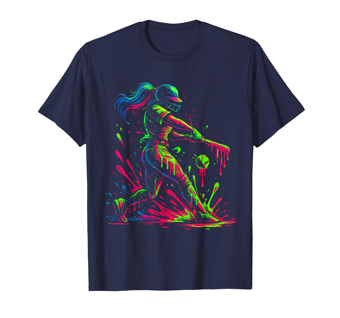 Softball Player Ice Cream Softball Drip Sport Lovers Girls T-Shirt