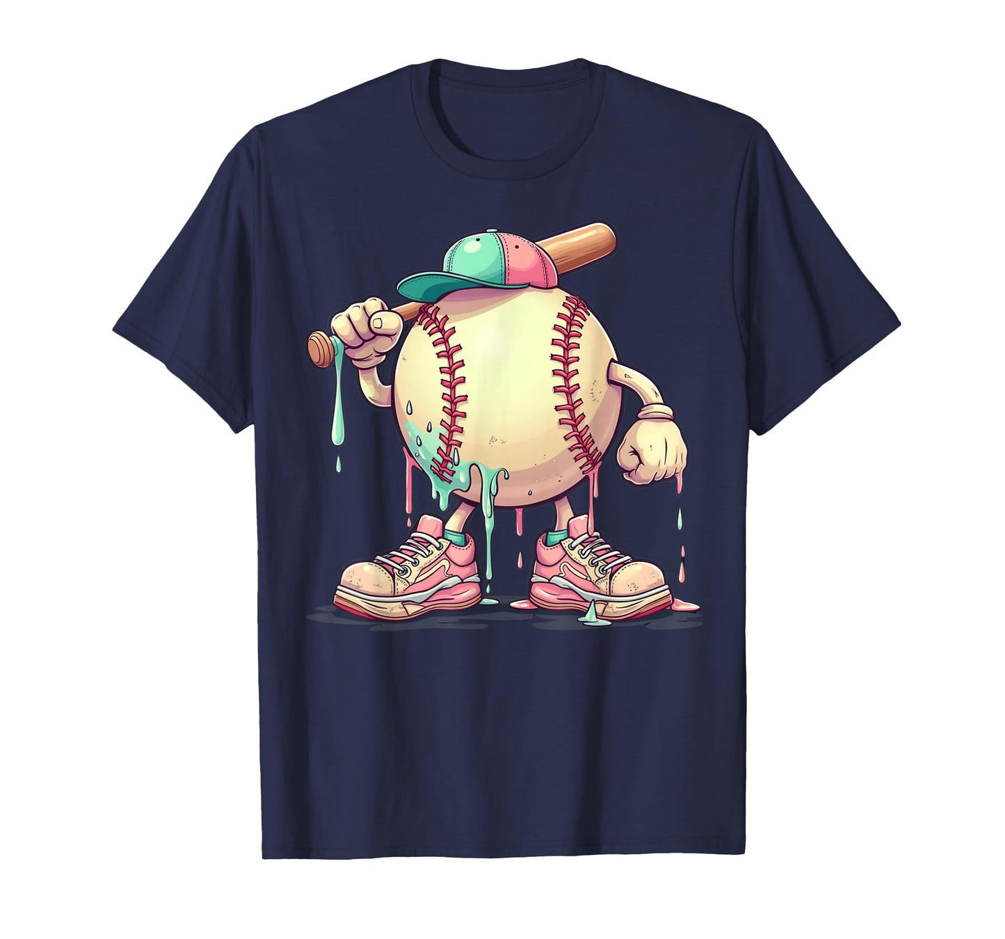 Baseball Ice Cream Drip Youth Drip Baseball for Girls & Boys T-Shirt