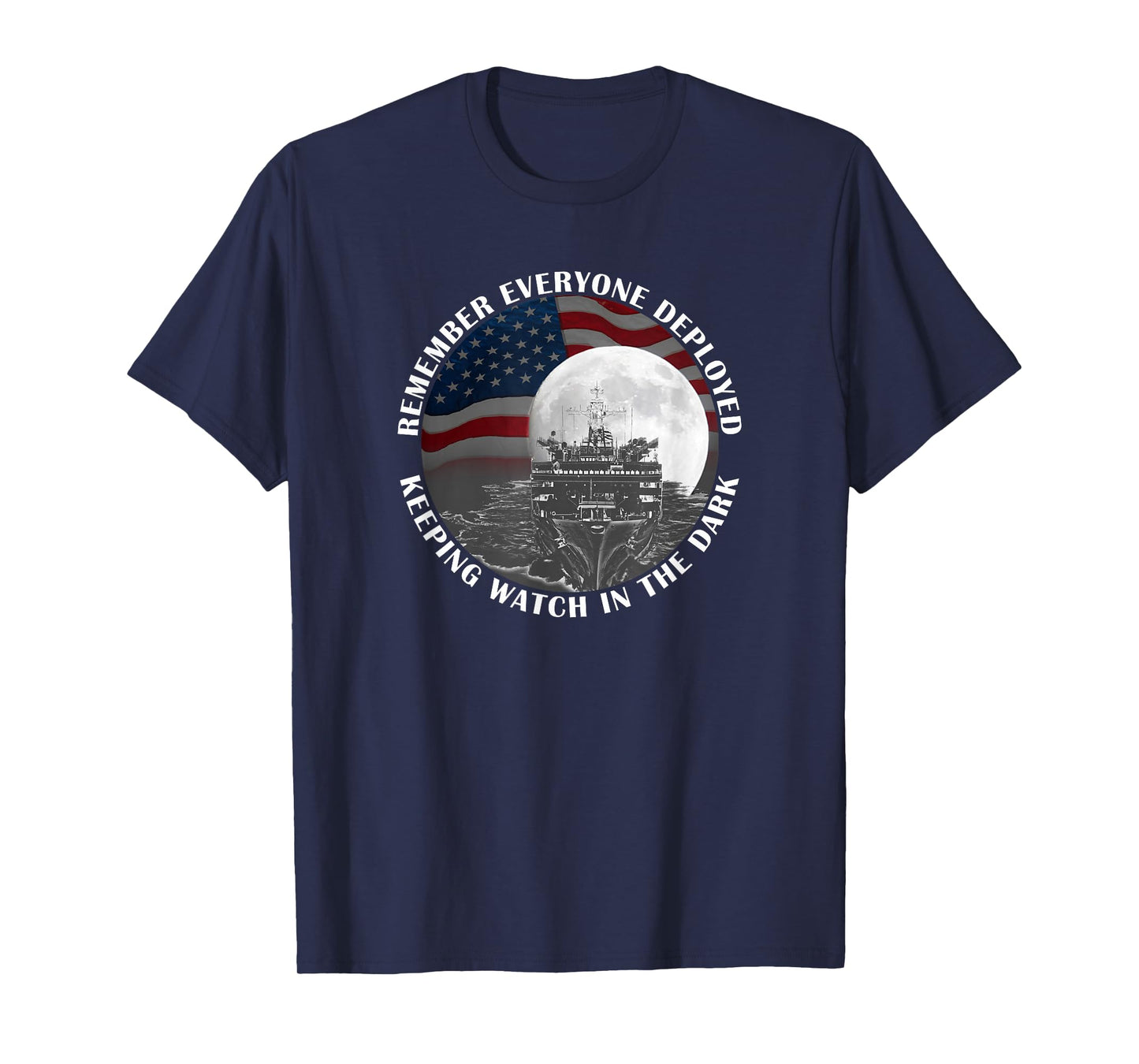RED Friday Remember Everyone Deployed Military Ship Flag T-Shirt