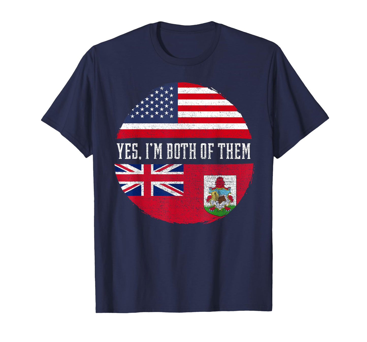 Half American Half Bermudian USA Flag Bermuda Heritage DNA T-Shirt