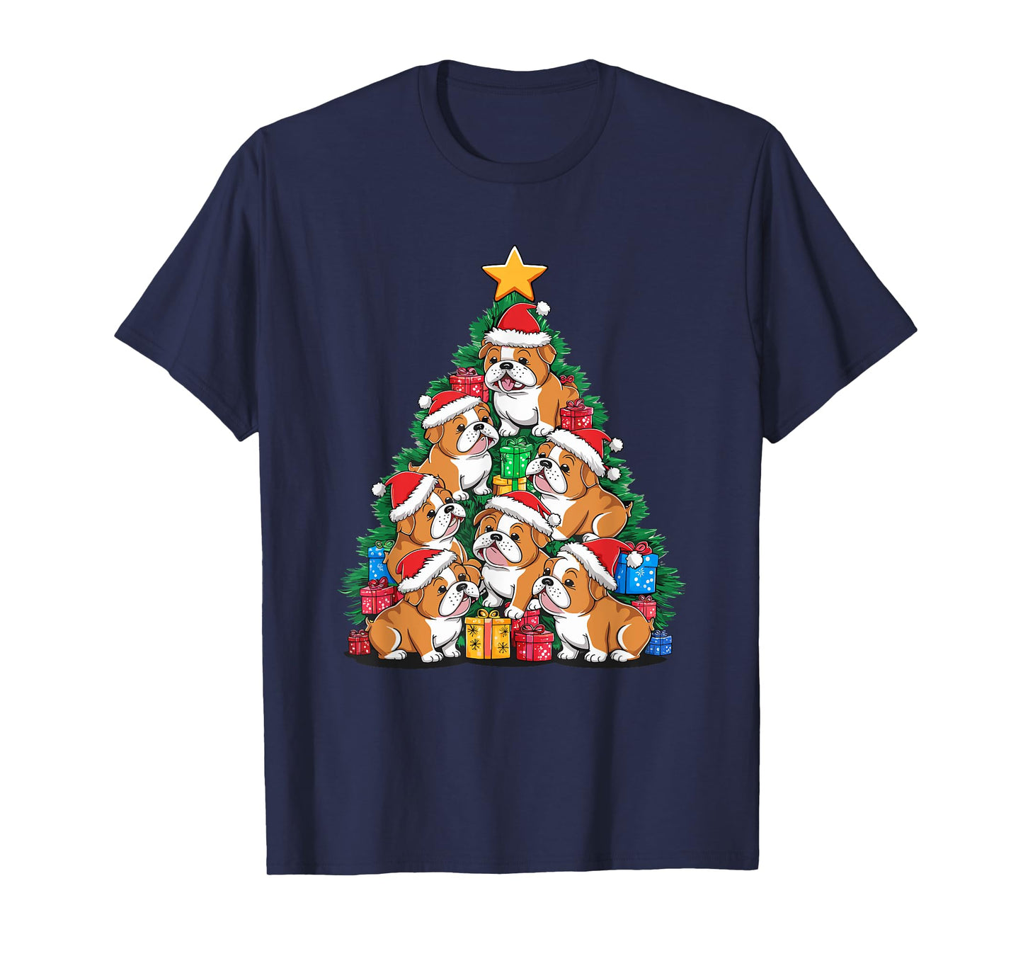 Christmas Tree English Bulldog Bulldogs T-Shirt