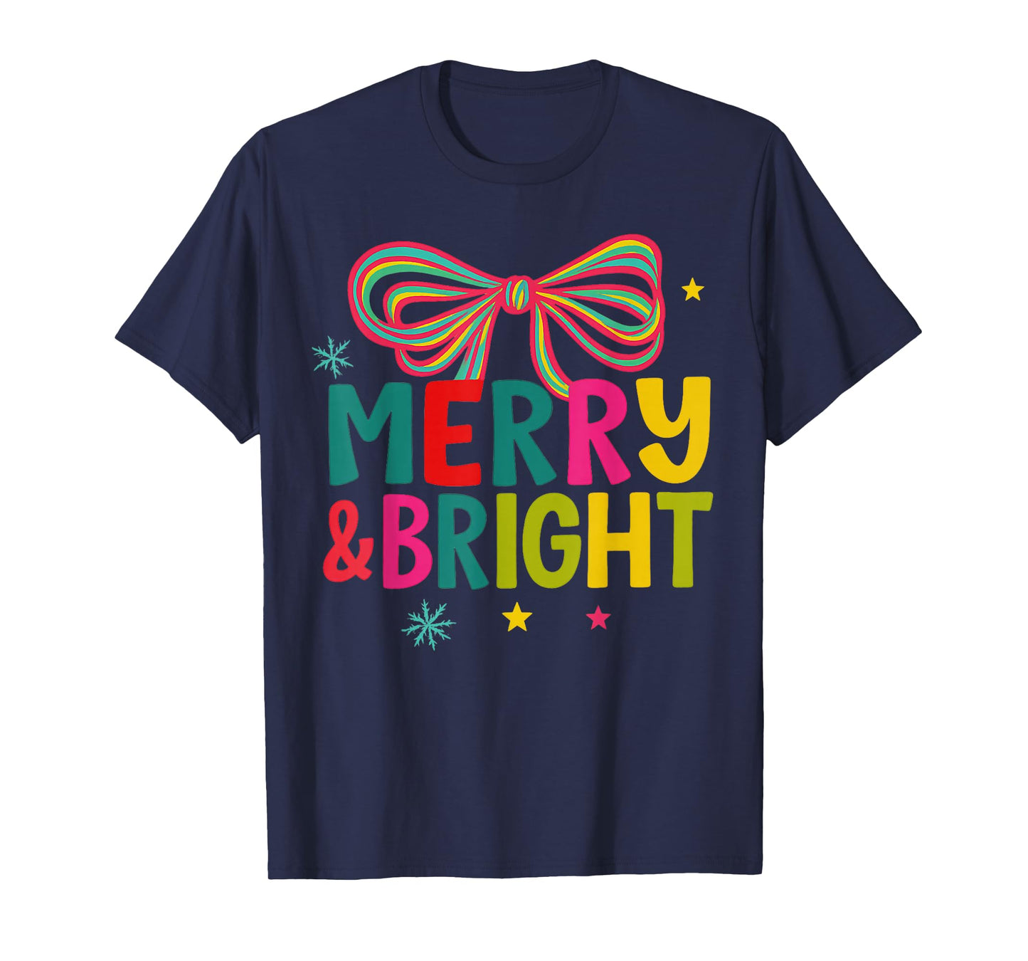 Merry and Bright Christmas Crew 2025 Funny Family Matching T-Shirt