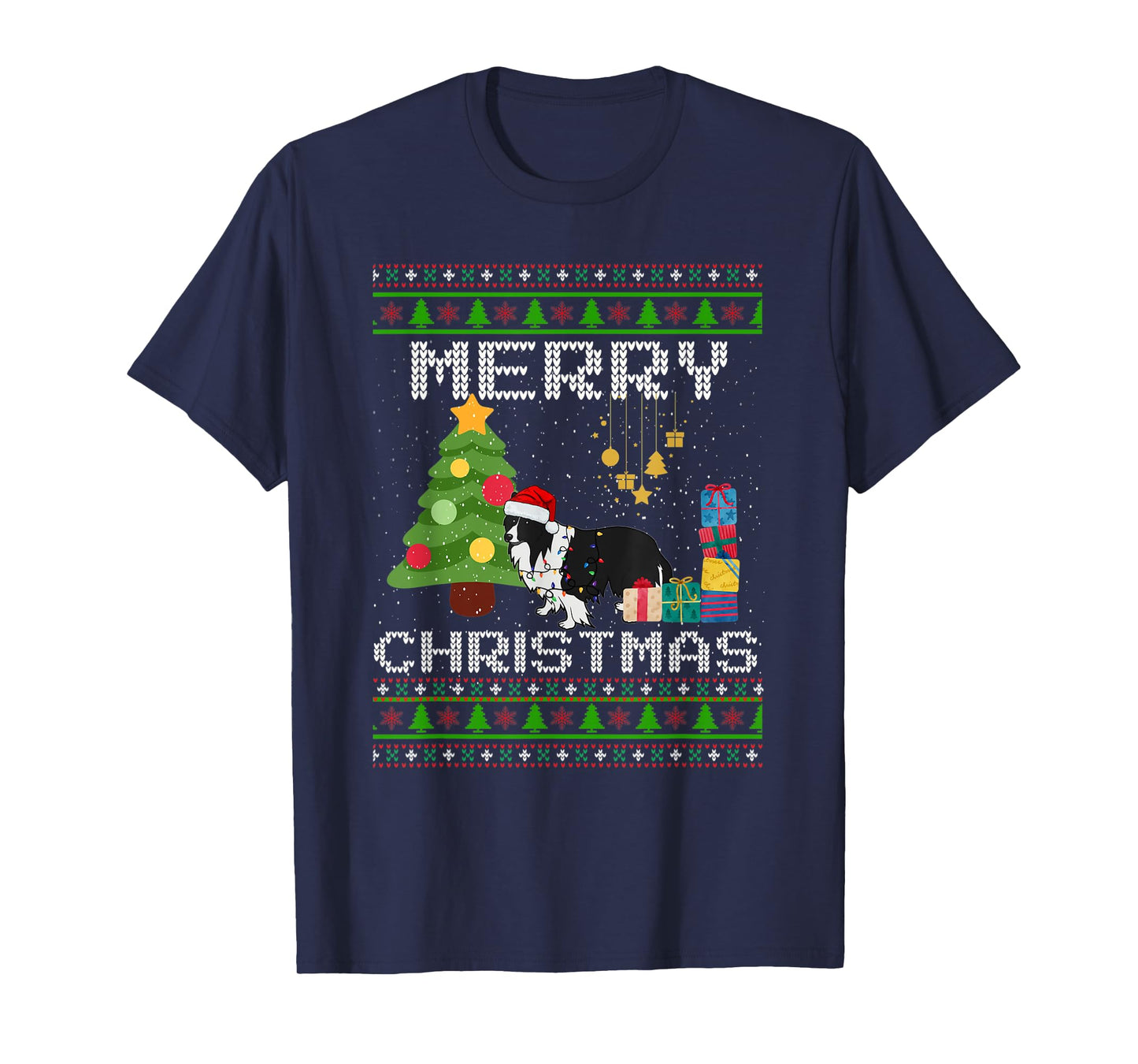Sheltie Lover BI BLACK Sheltie Ugly Christmas Sweater T-Shirt