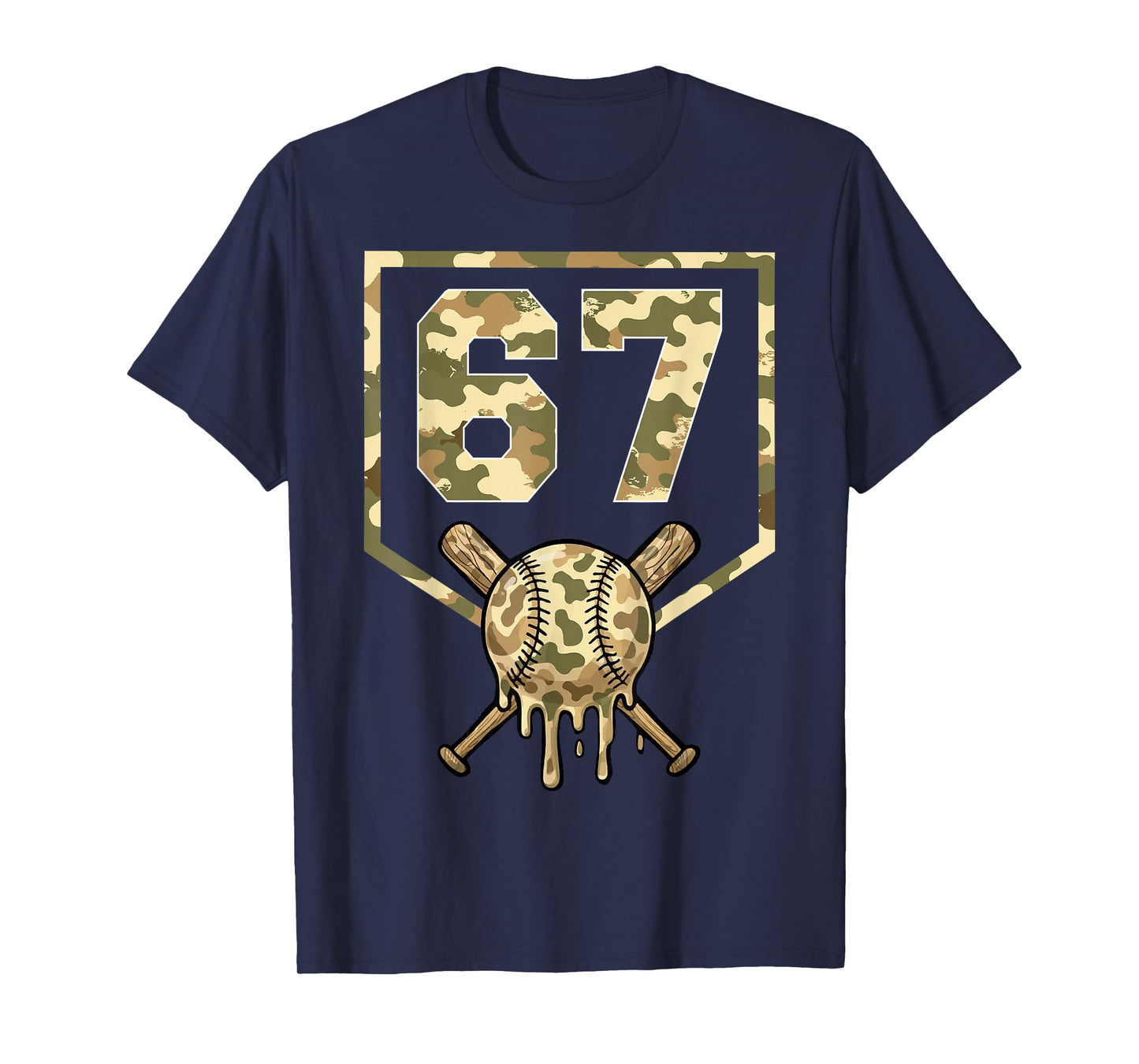 Baseball 67 Drip Boys Ice Cream Dripping Six Seven Camo Kids T-Shirt