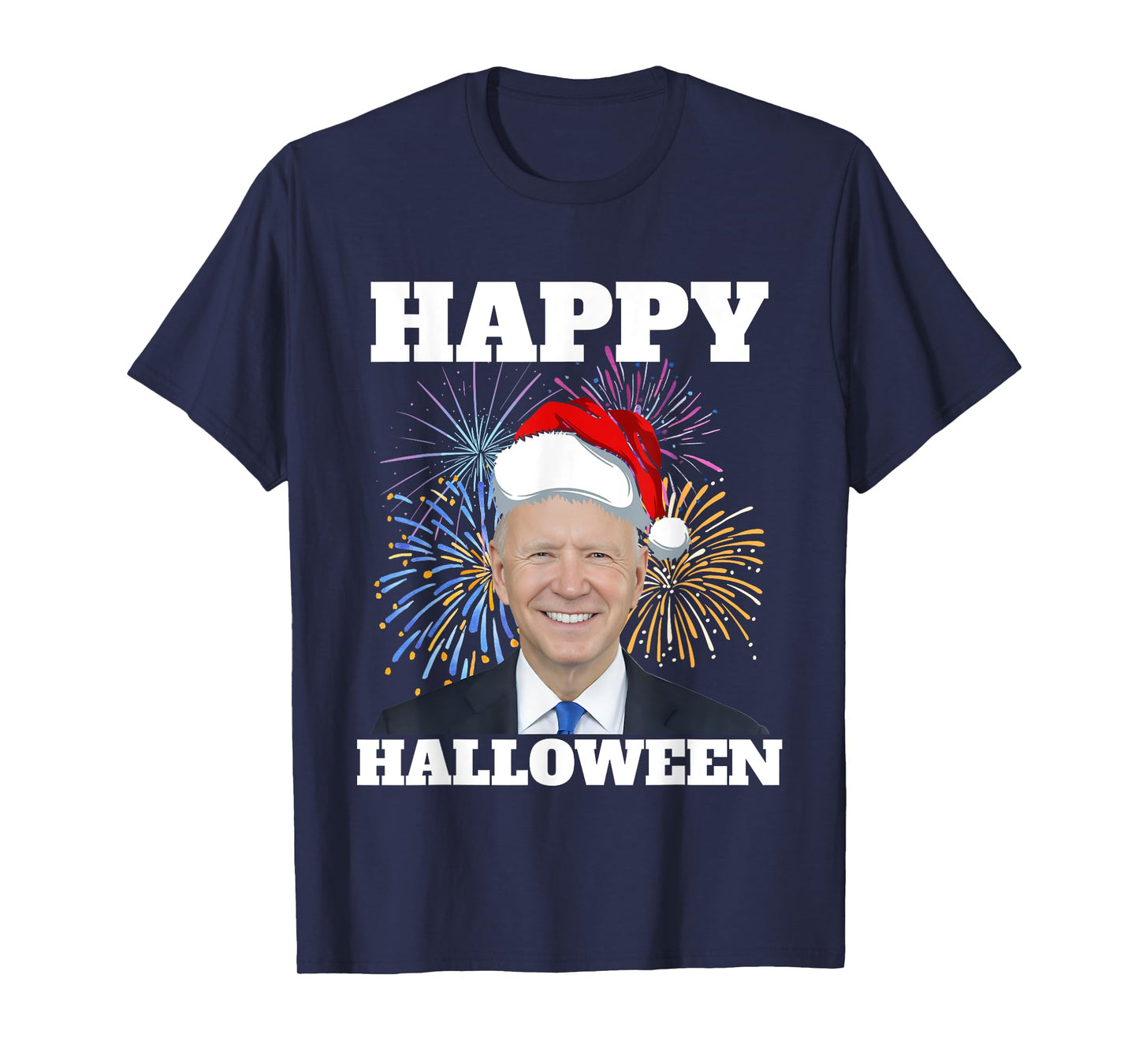 Funny Joe Biden 4th Of July Happy Halloween Firework US Flag T-Shirt for Women Men