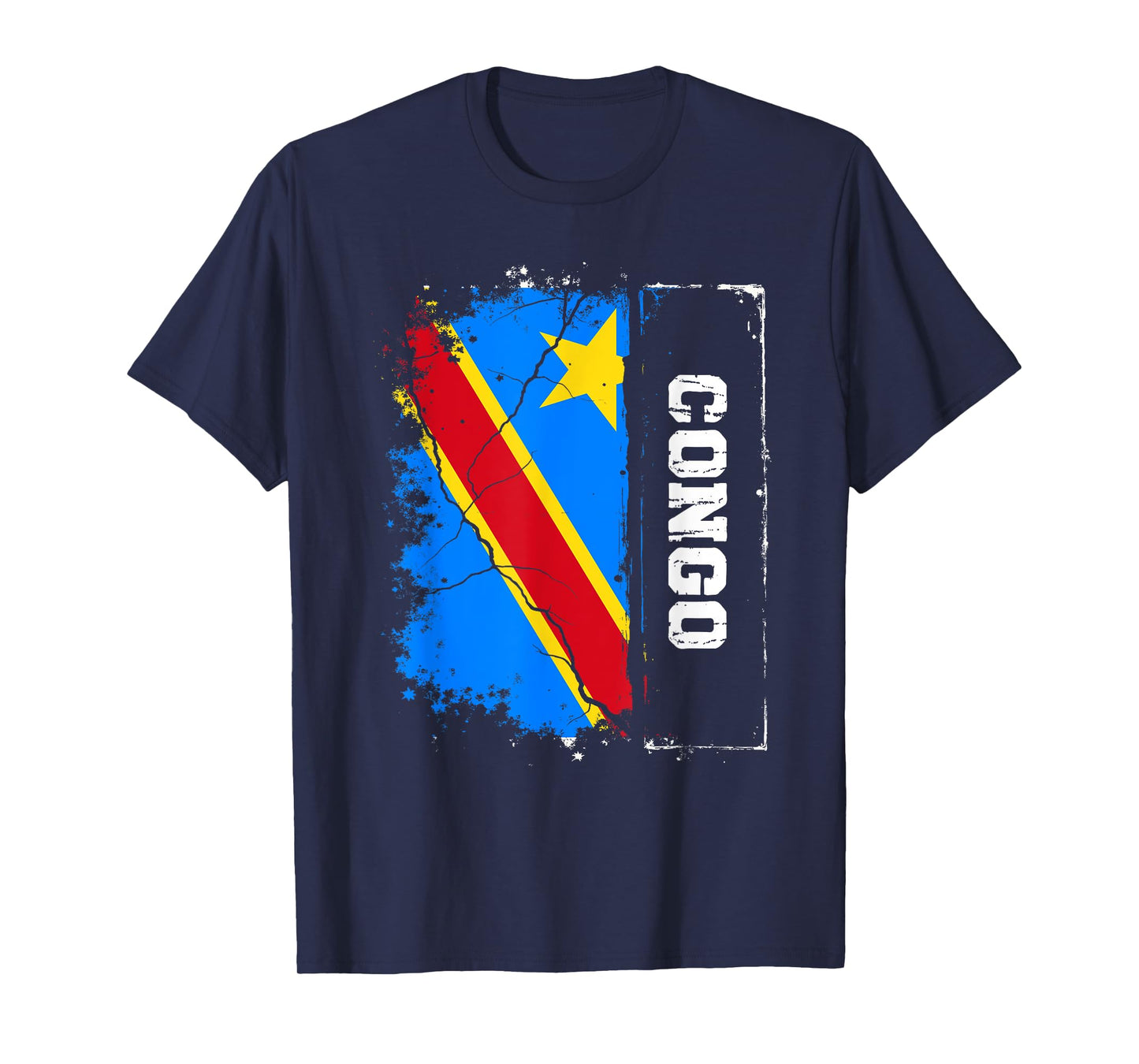 Retro Patriotic Congolese Flag Congo T-Shirt