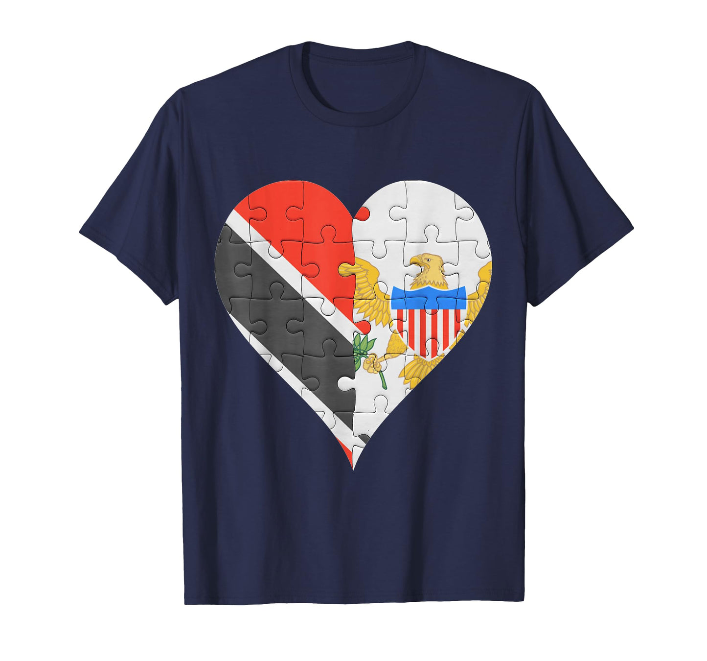 Trinidadian And Tobagoan Virgin Islander Flag Heart T-Shirt