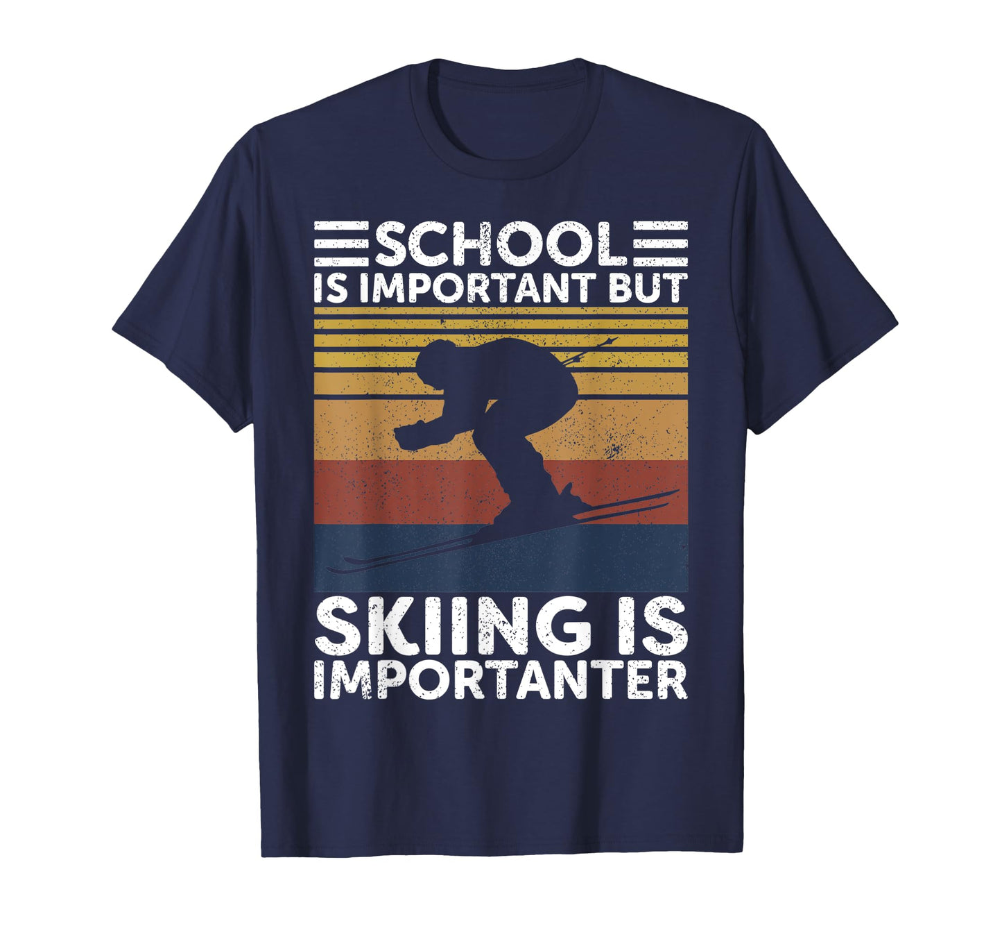 School Is Important But Skiing Is Importanter Ski Funny Gift T-Shirt