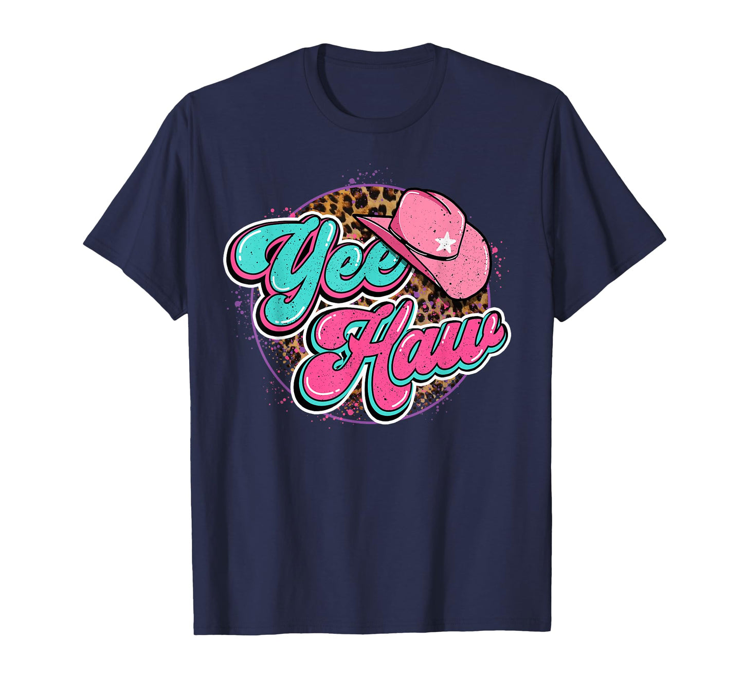 Yeehaw Cowboy Cowgirl Western Country Leopard Rodeo Yee Haw T-Shirt
