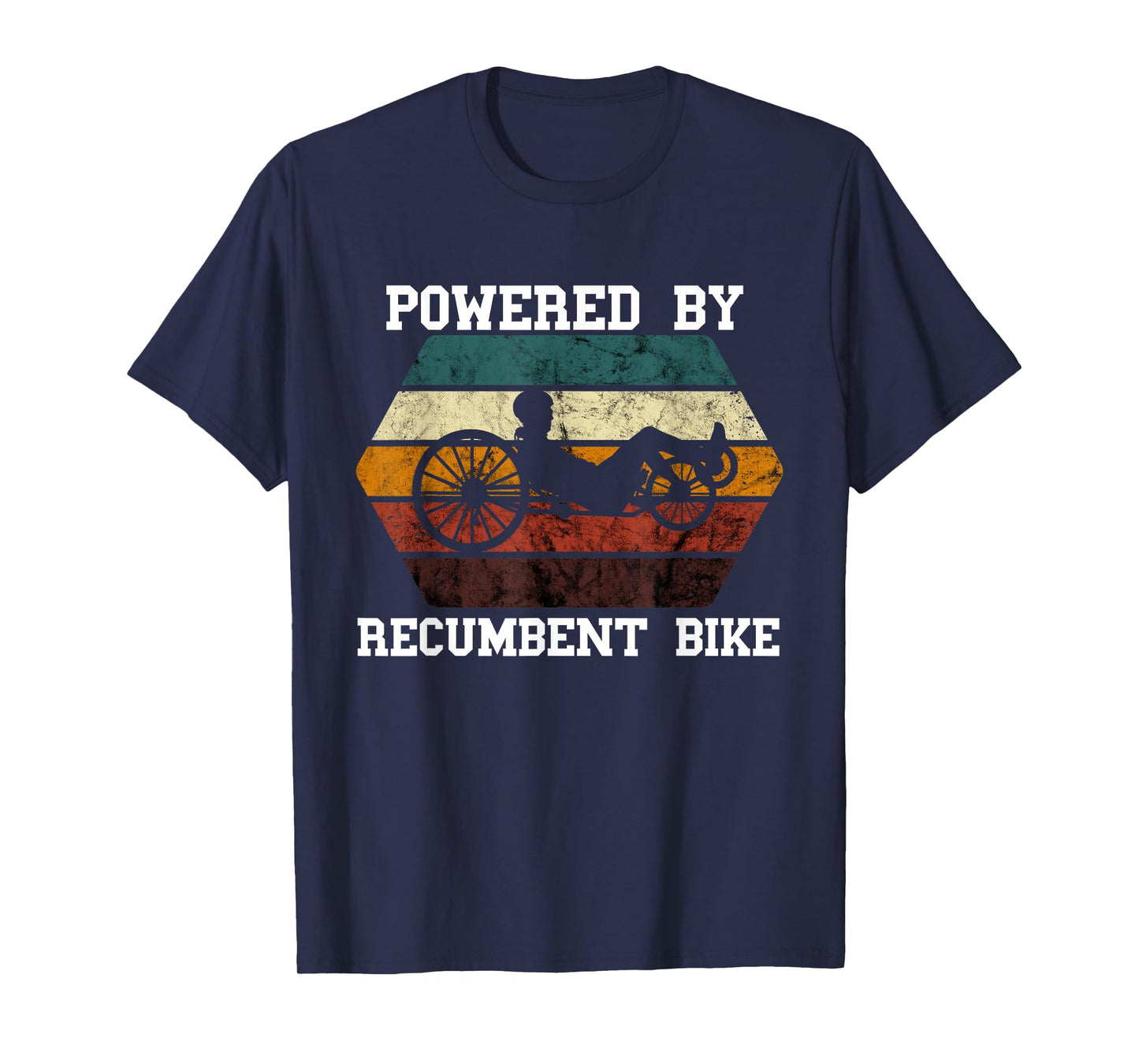 Retro Recumbent Bike Powered By Recumbent Trike Cyclist T-Shirt
