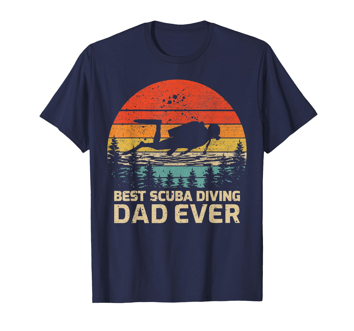 Mens Retro Vintage Best Scuba Diving Dad Ever Father's Day T-Shirt