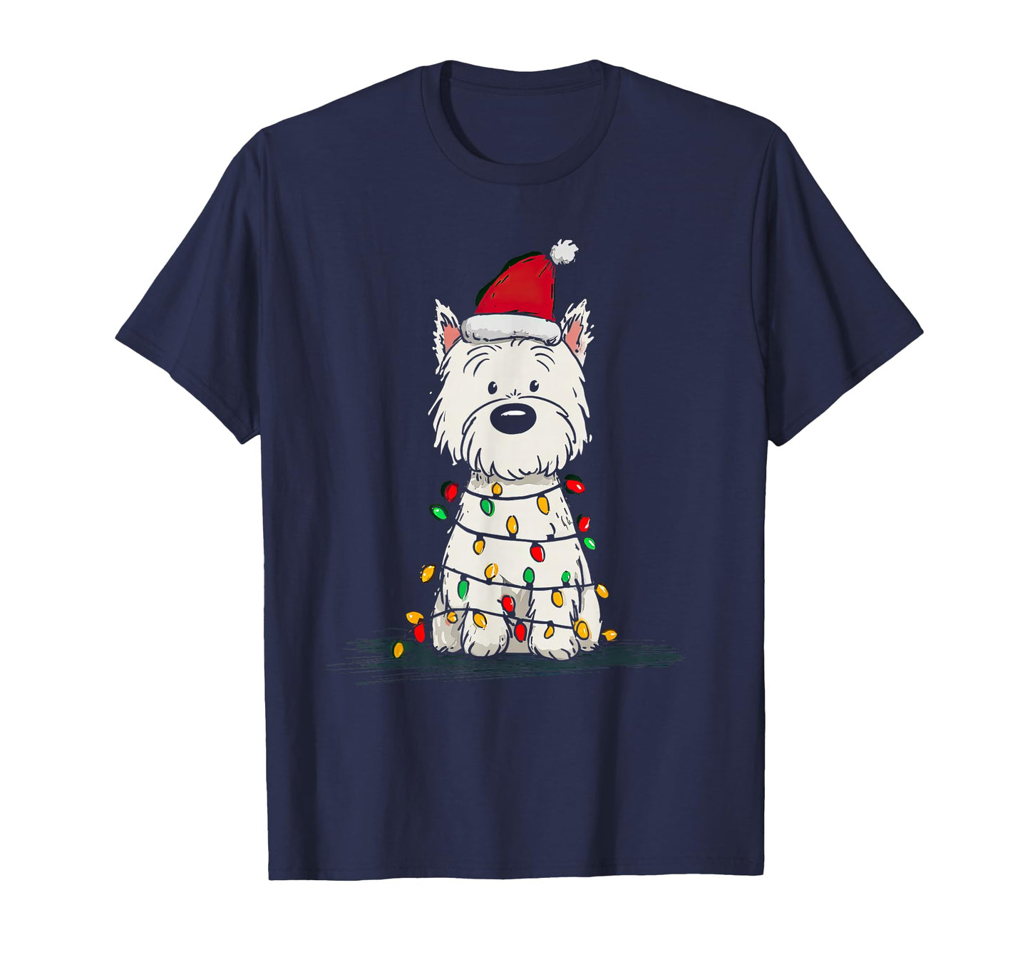 West Highland White Terrier Christmas Graphics Dog Lights T-Shirt