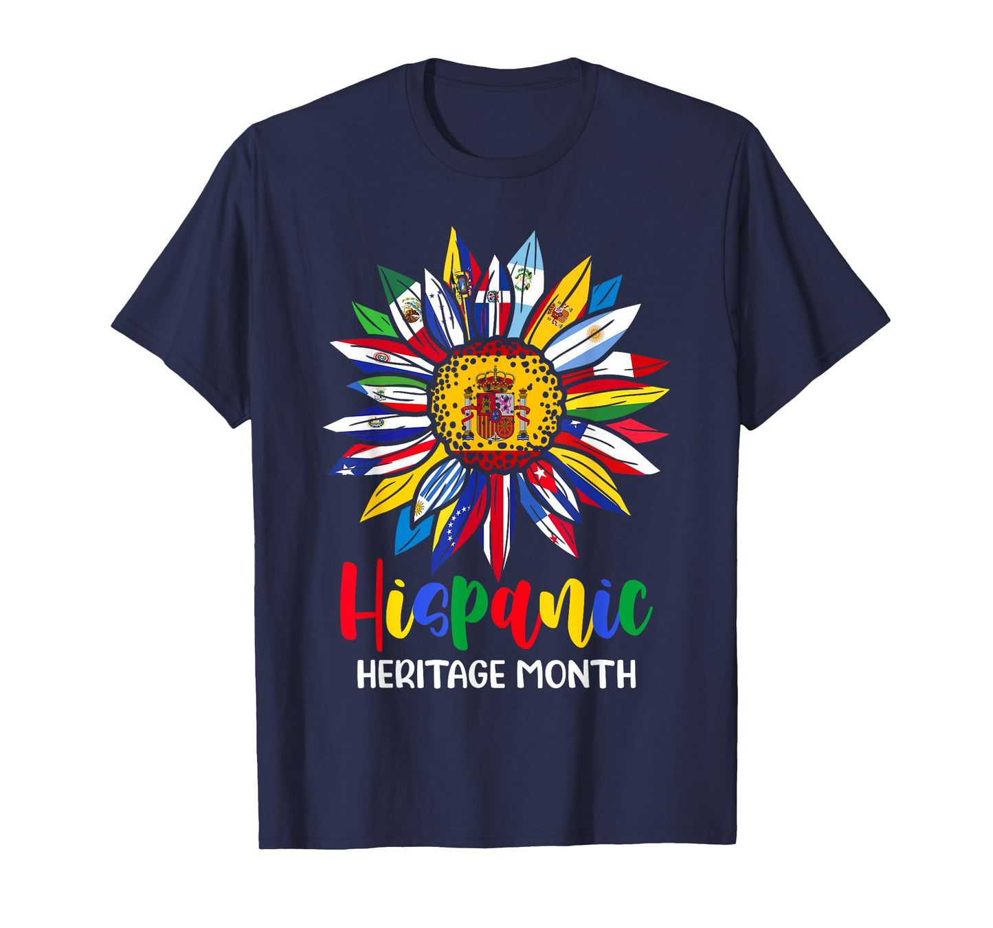 Hispanic Heritage Month Spain Flag Sunflower Latino Flags T-Shirt