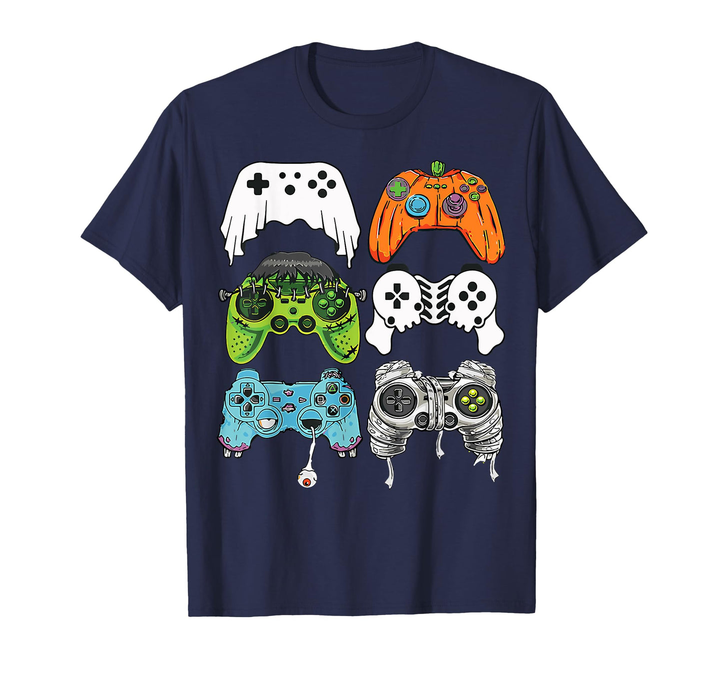 Halloween Skeleton Zombie Gaming Controllers Mummy Boys Kids T-Shirt