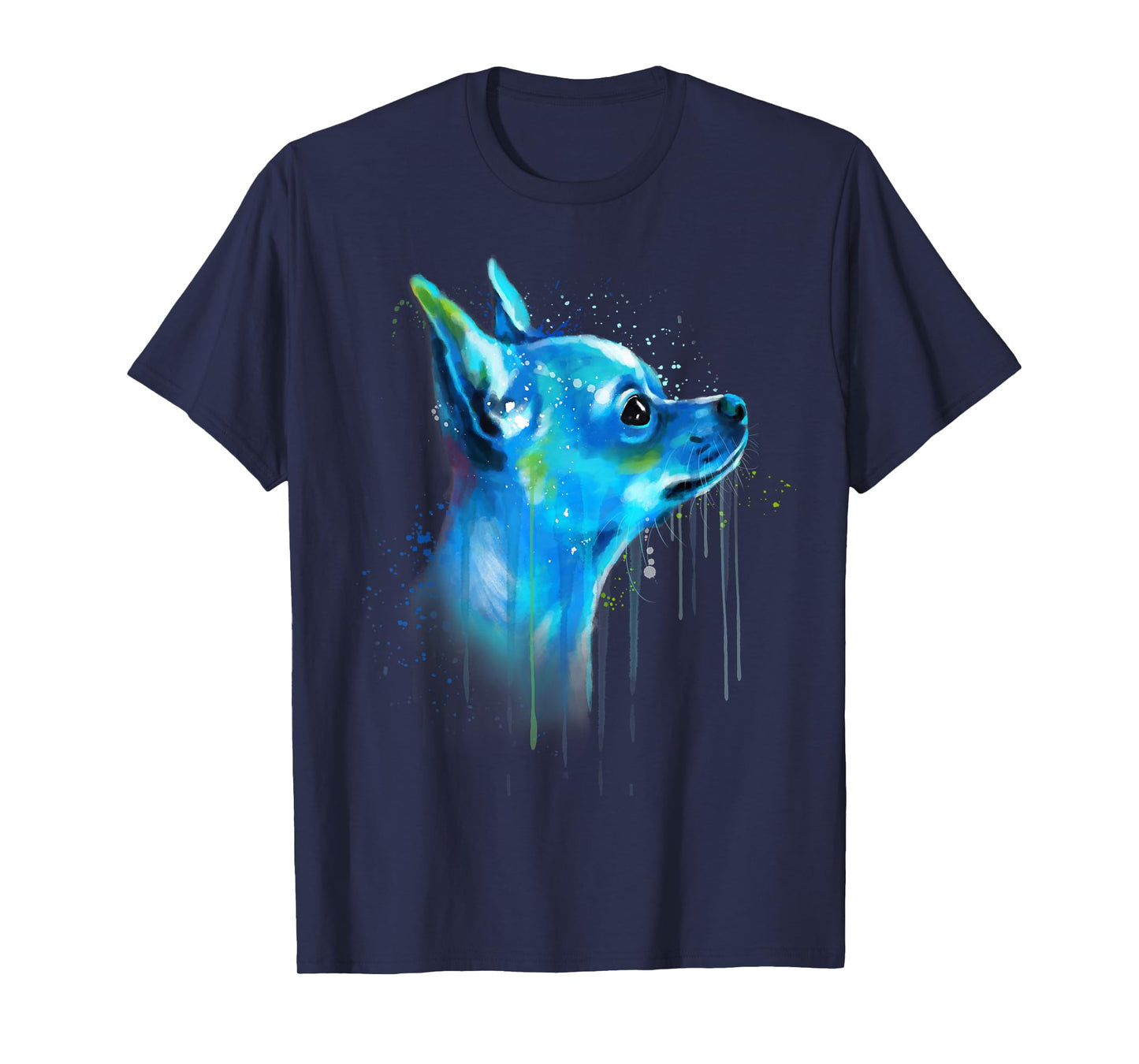 Cute Chihuahua Watercolor Painting Art T-Shirt Small