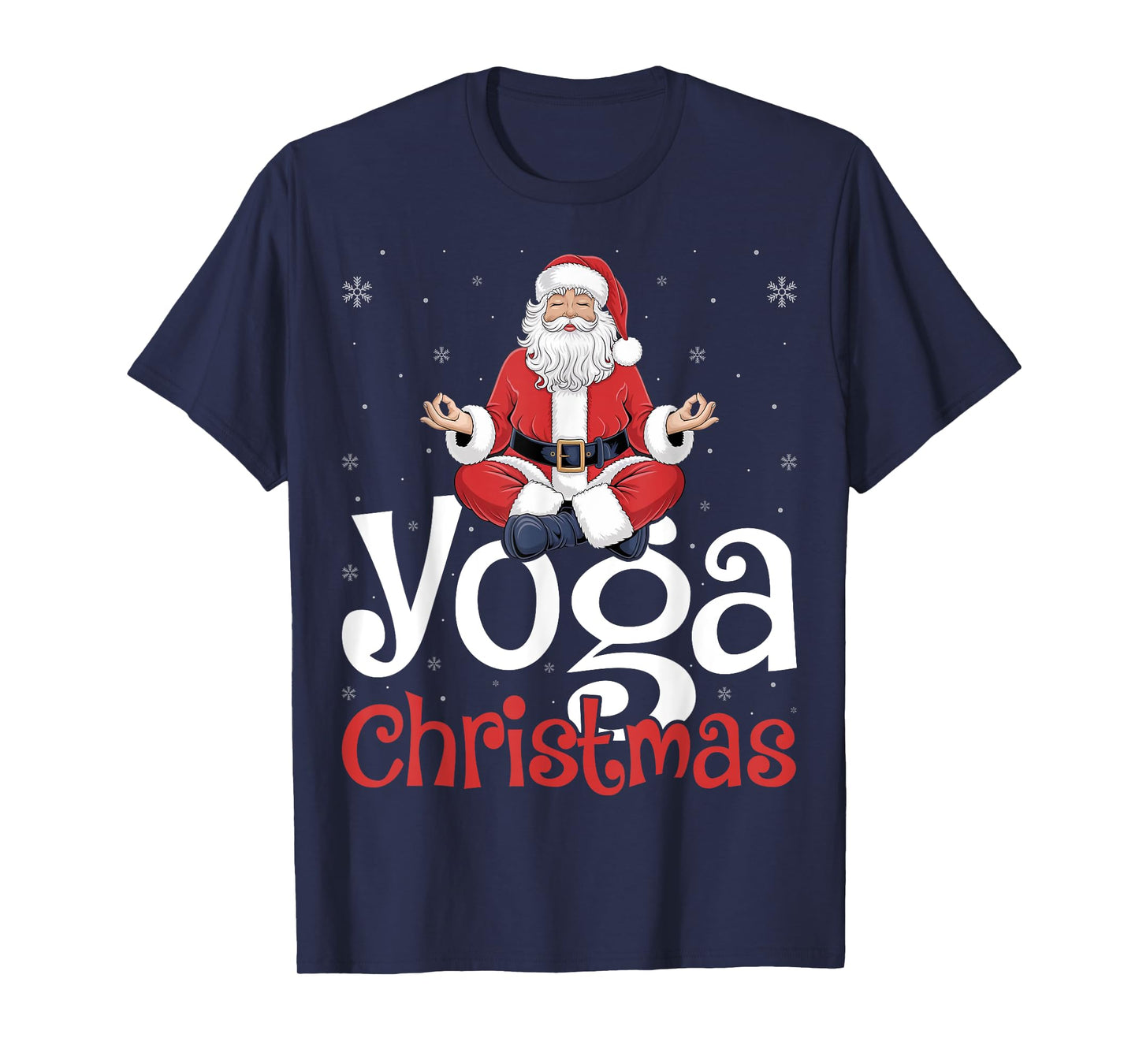 Yoga Christmas Santa Meditation Xmas Winter Holiday T-Shirt