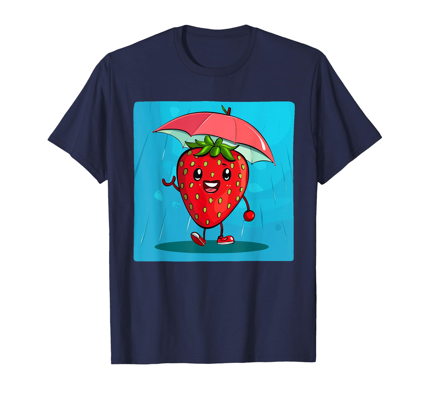 Charming Strawberry with Umbrella for Fruits Lovers T-Shirt