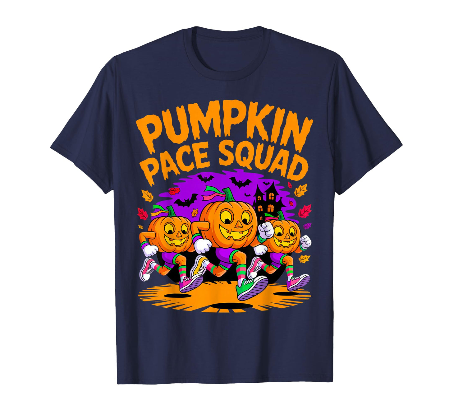 Pumpkin Pace Squad Runner Costume Halloween Running Marathon T-Shirt