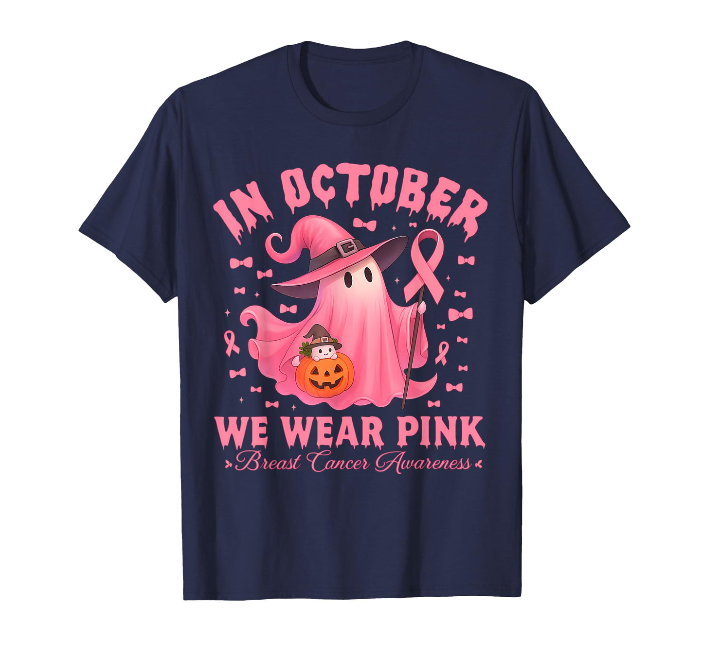 Breast Cancer Awareness Halloween In October We Wear Pink T-Shirt