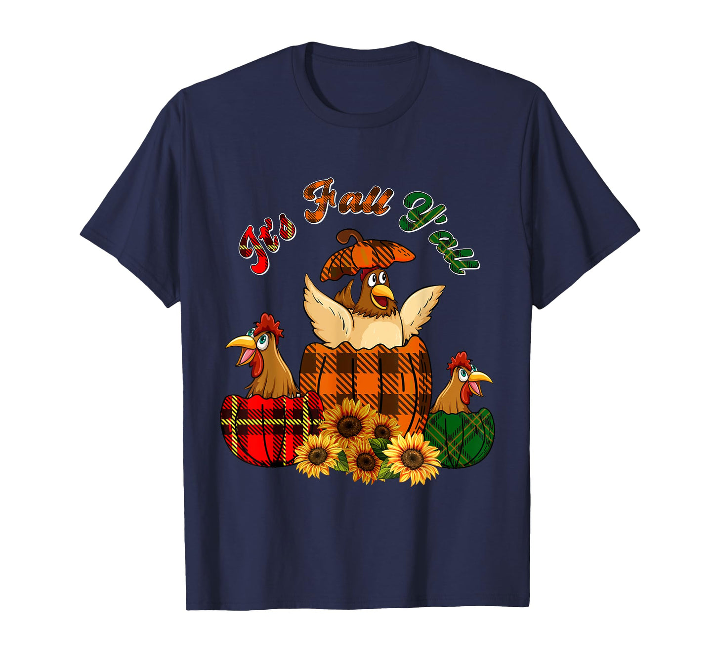 It's Autumn Y'all Thanksgiving Chickens Inside Fall Pumpkins T-Shirt