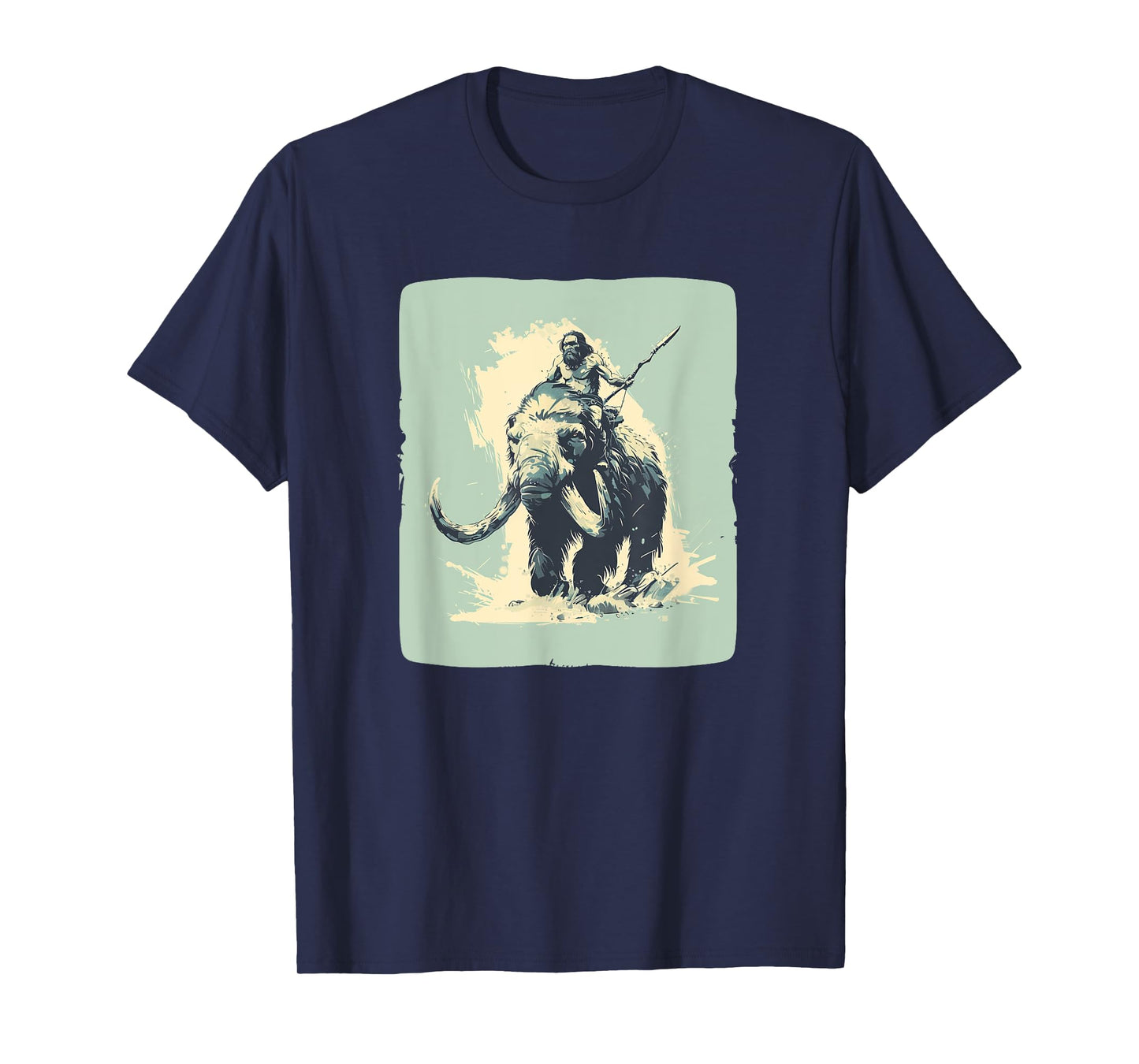 Cool Neanderthal riding Mammoth in cold Colors Costume T-Shirt