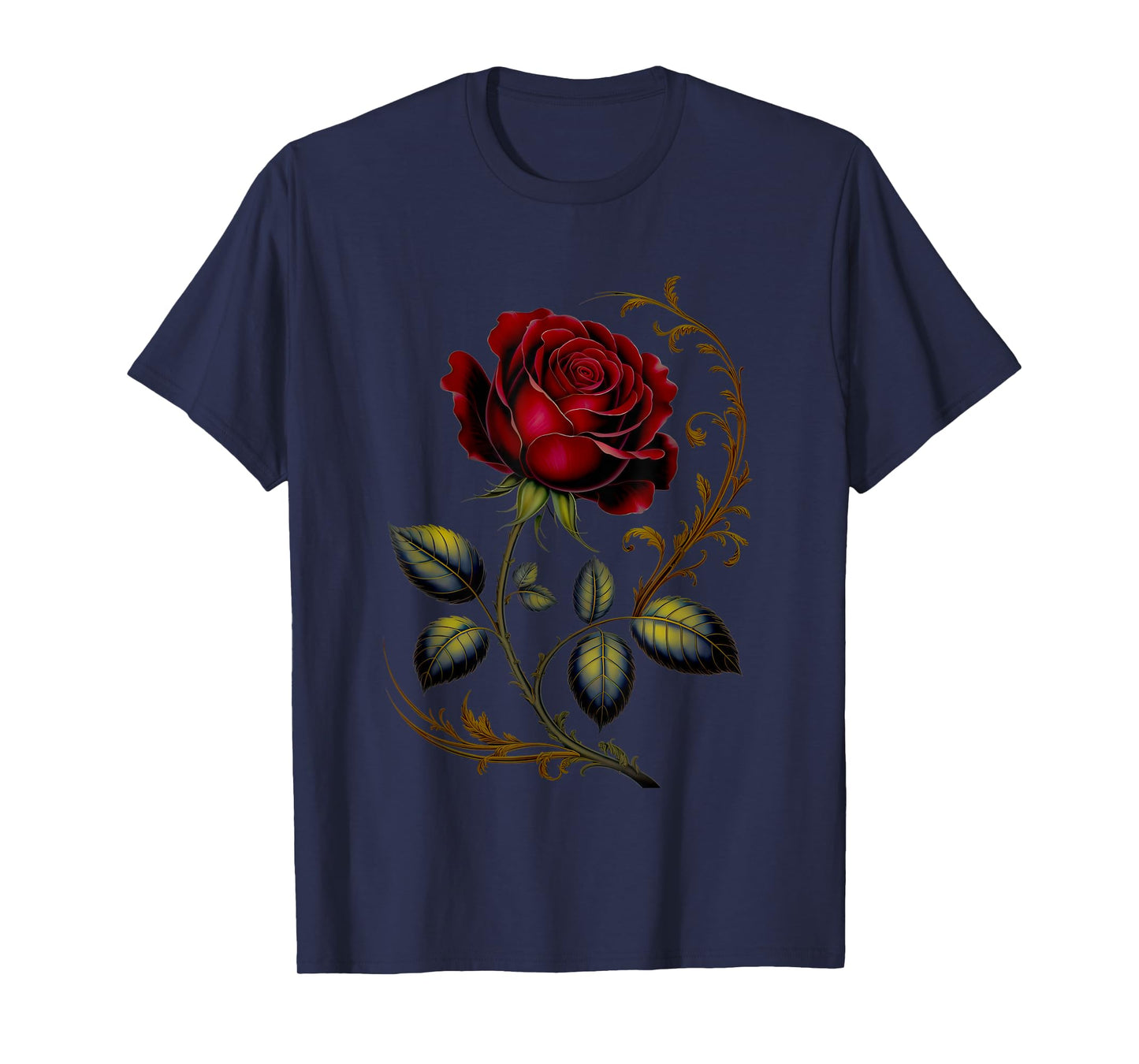 Deep Red Rose Black And Graphic for Men Women T-Shirt