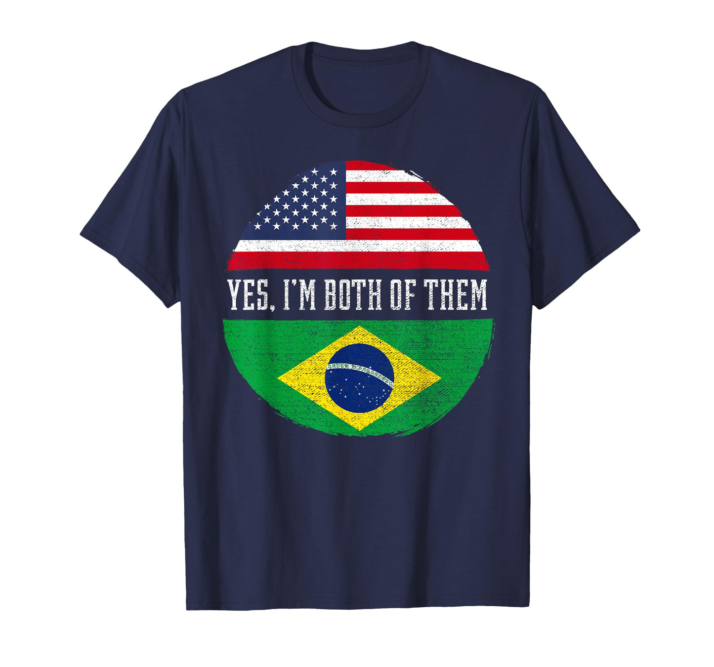 Half American Half Brazilian USA Flag Brazil Heritage DNA T-Shirt