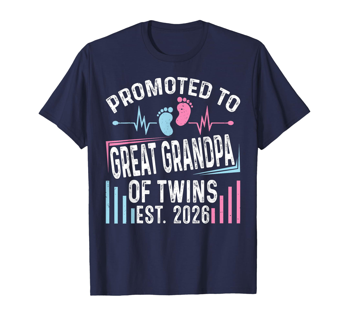 Promoted to Great Grandpa of Twins Est 2026 Baby Shower T-Shirt
