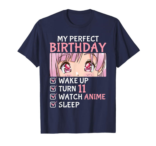 11th Birthday Watch Anime 11 Years Old Anime Teen Girls T-Shirt