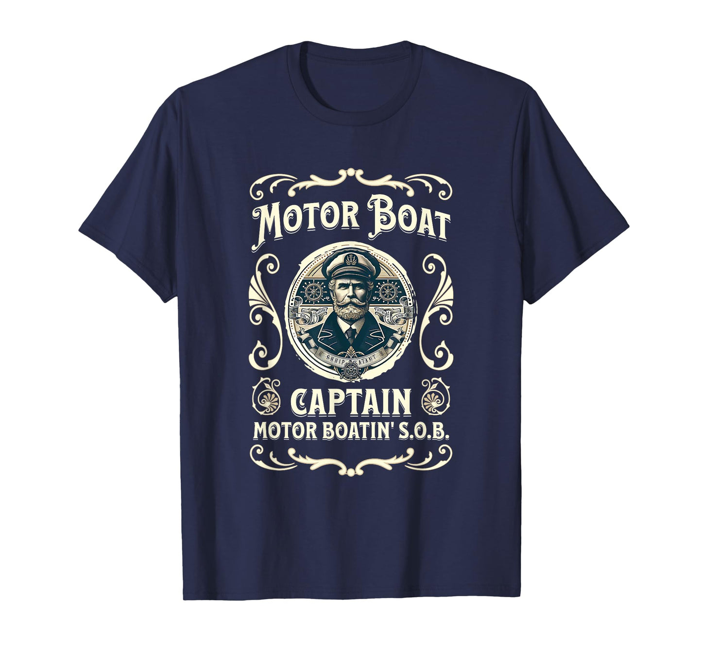Motor Boat Captain Funny Father's Day Pontoon Boating Motor T-Shirt
