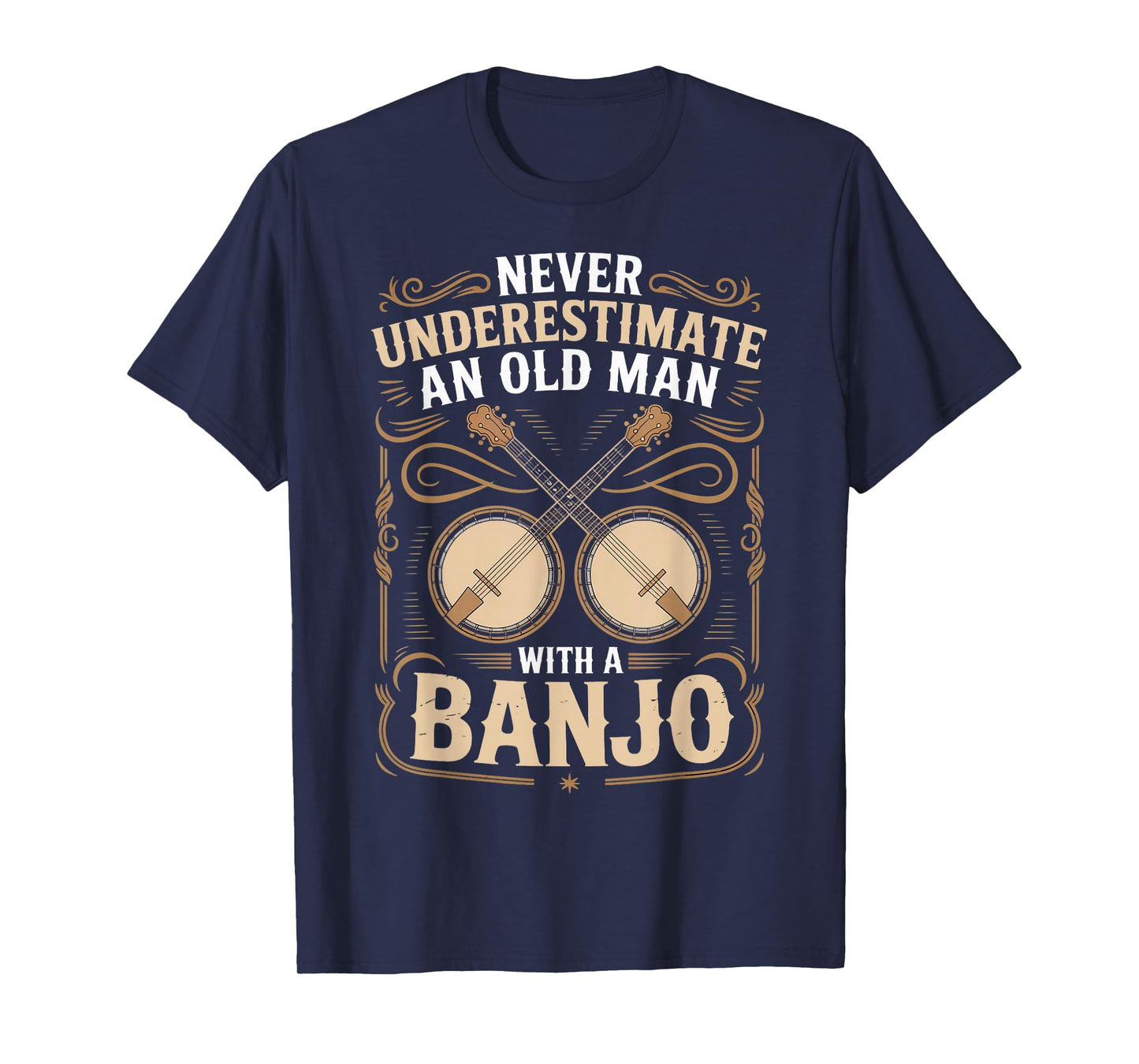 Old Man with A Banjo Bluegrass Musician Country Music Banjo T-Shirt