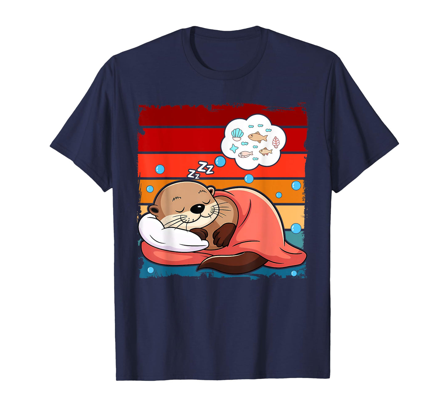 Otter Sleeping Animal Pajamas Nap PJs Outfit Sea Otter T-Shirt