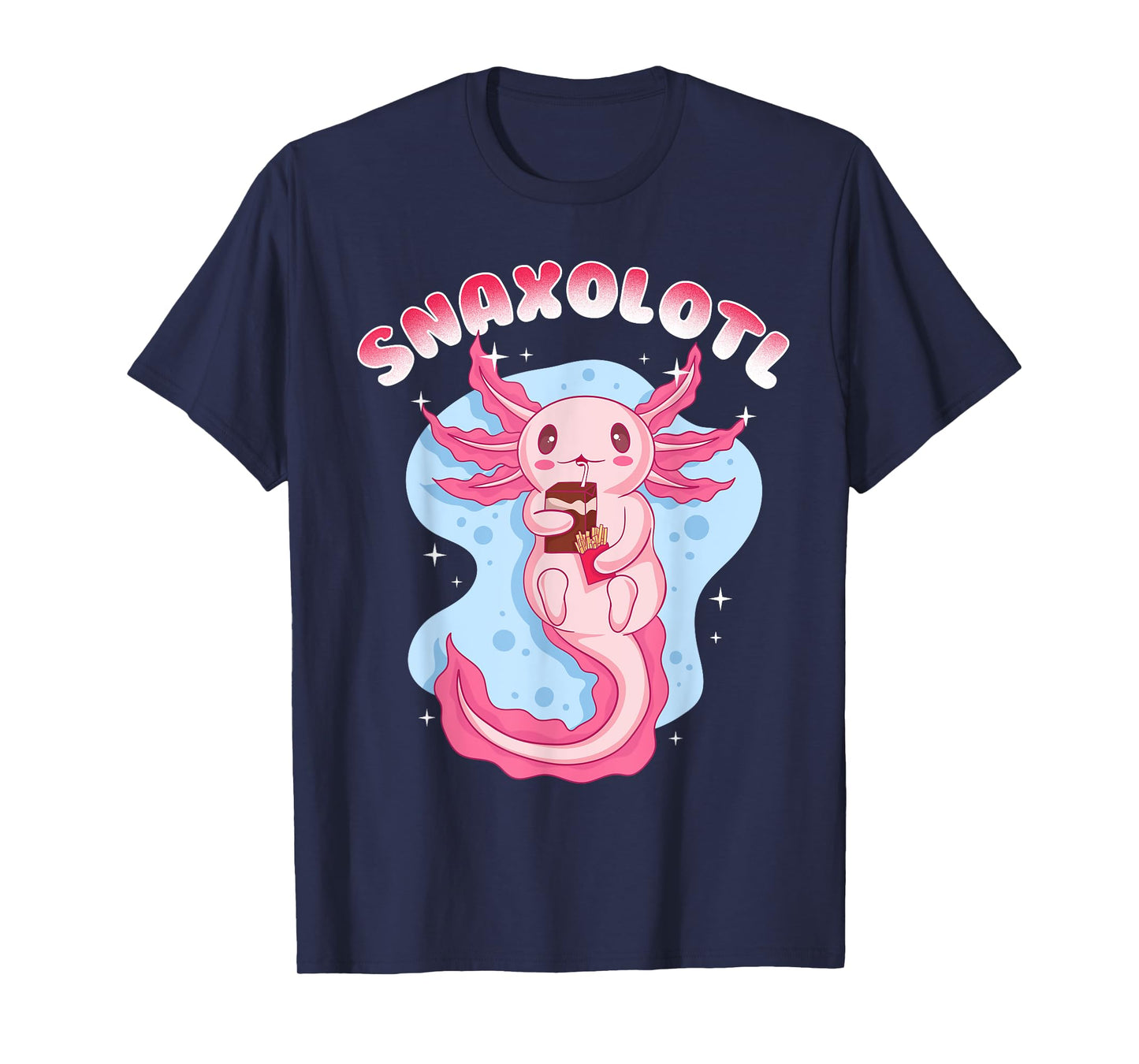 Anime Cute Manga Axolotl With Juice Box - Snaxolotl Girls T-Shirt
