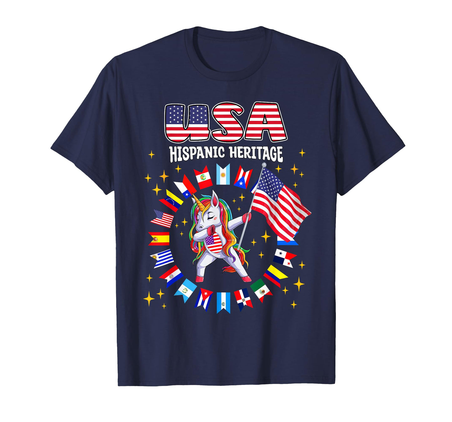 Hispanic Heritage Month USA flag kids boys girls toddler T-Shirt