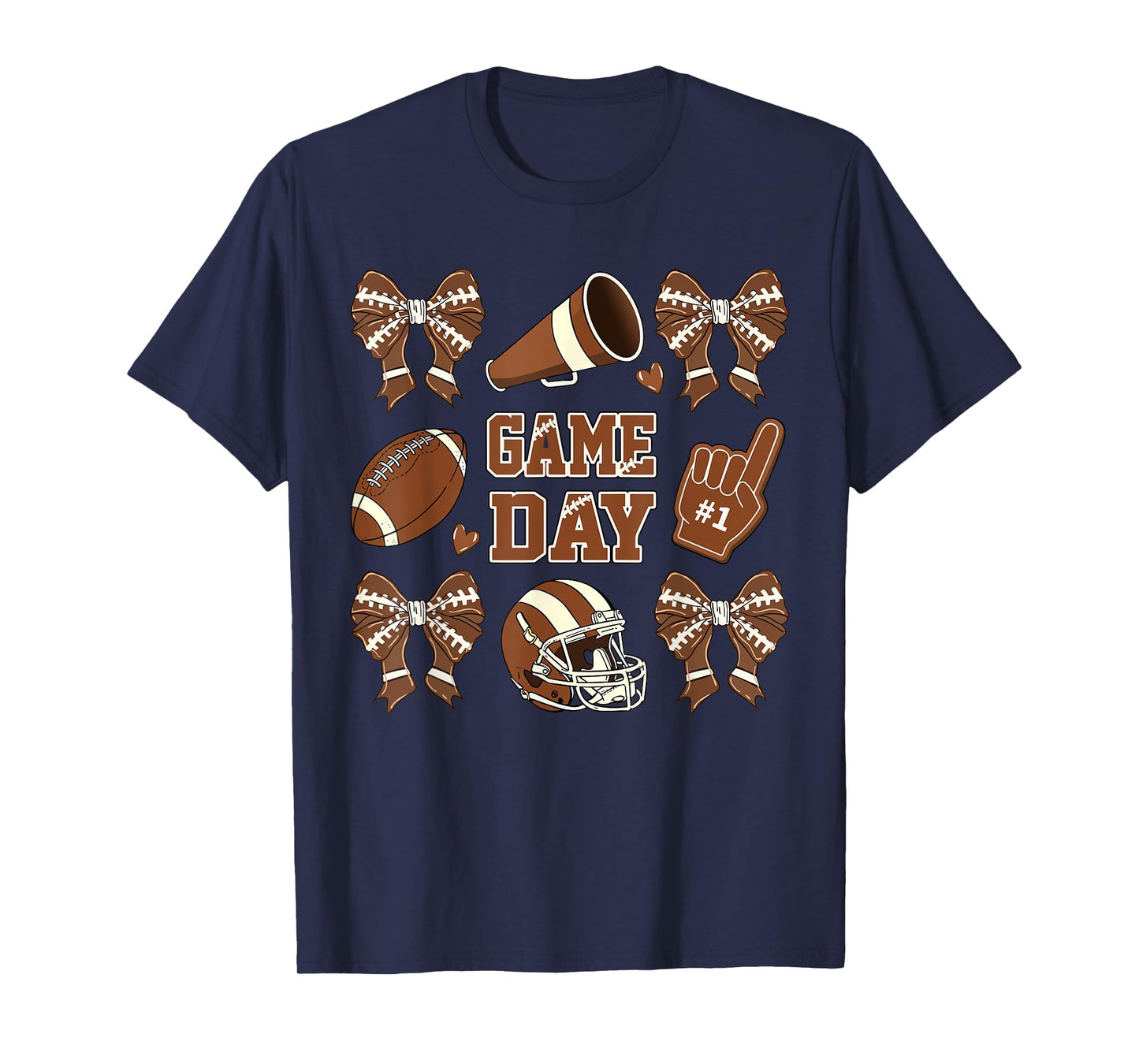 Football Coquette Bow Football Mom Game Day Women Girls Kids T-Shirt
