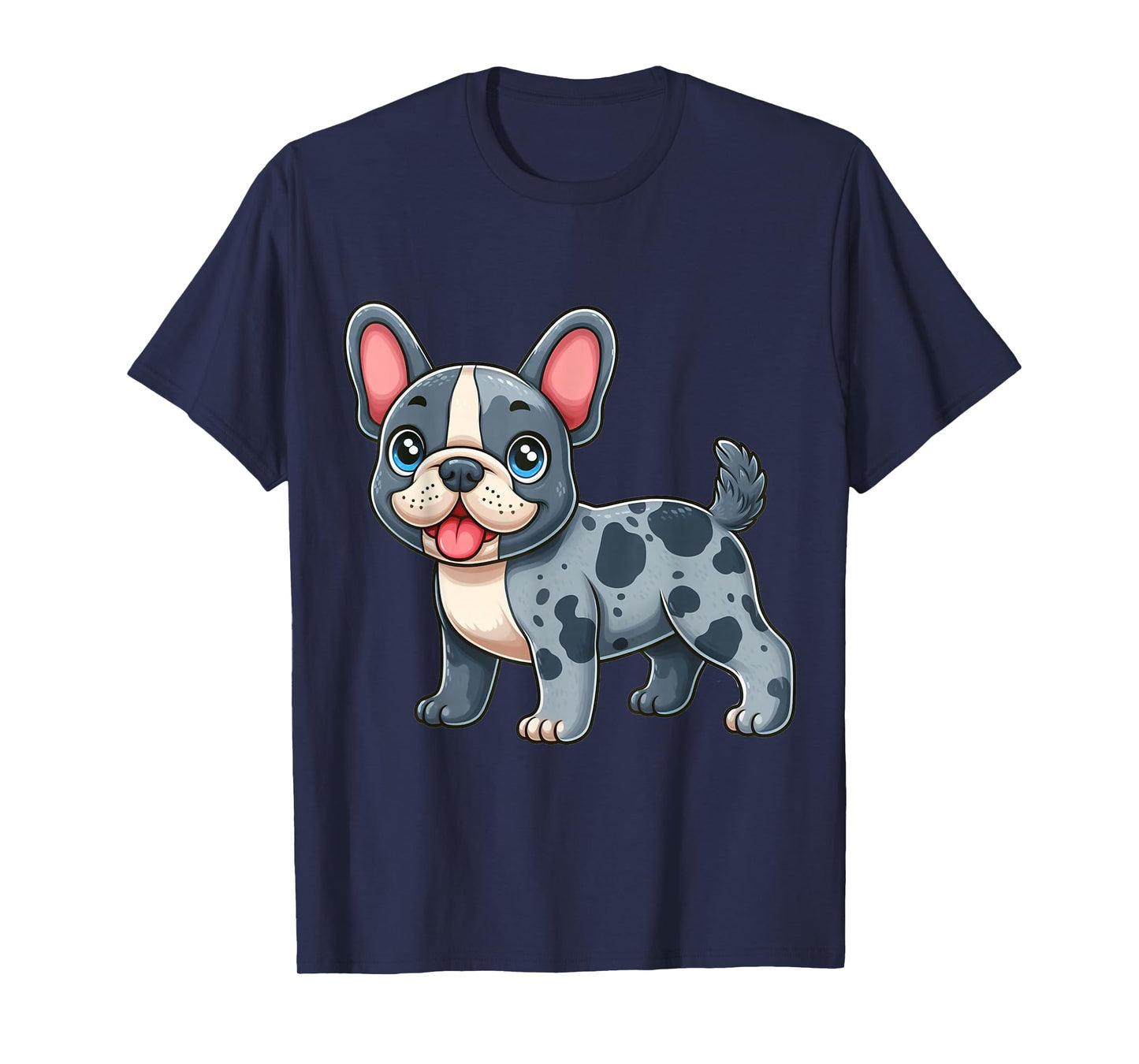 Adventures of a Merle French Bulldog: Playful Cartoon T-Shirt
