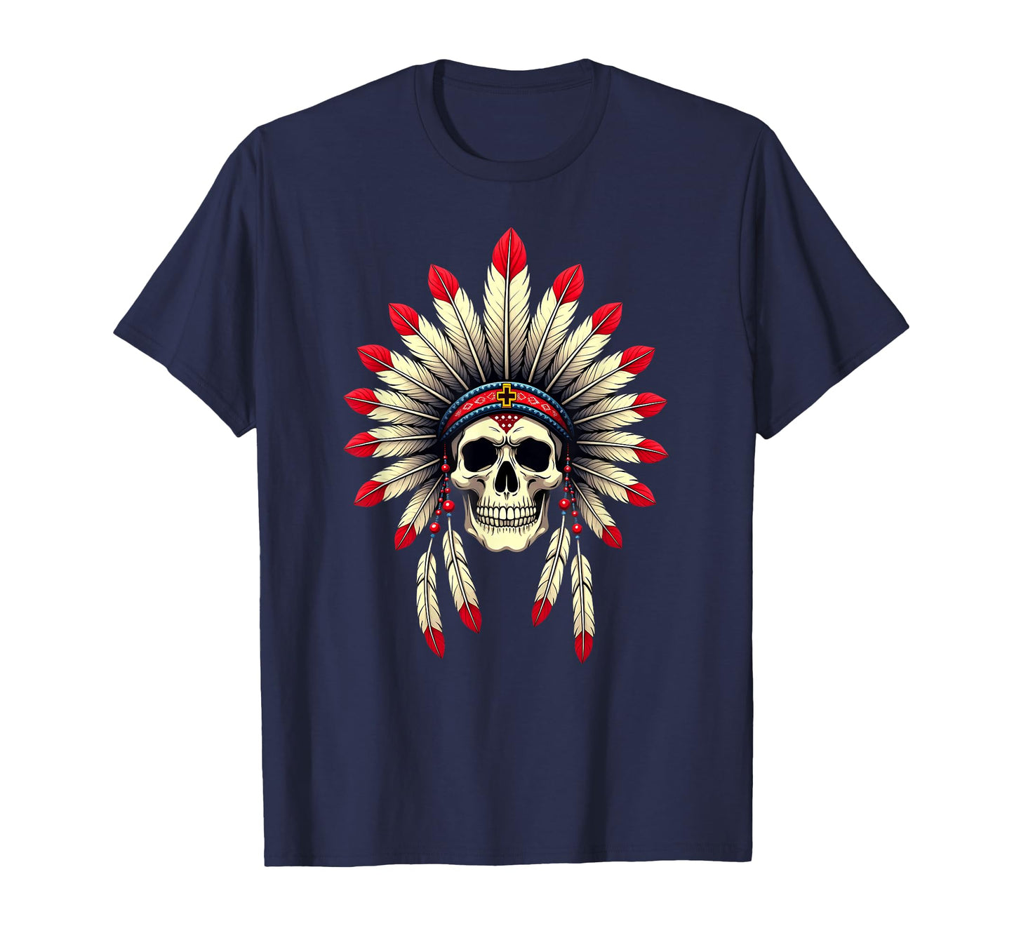 Pride Tribal Native American Headdress Skull Halloween T-Shirt