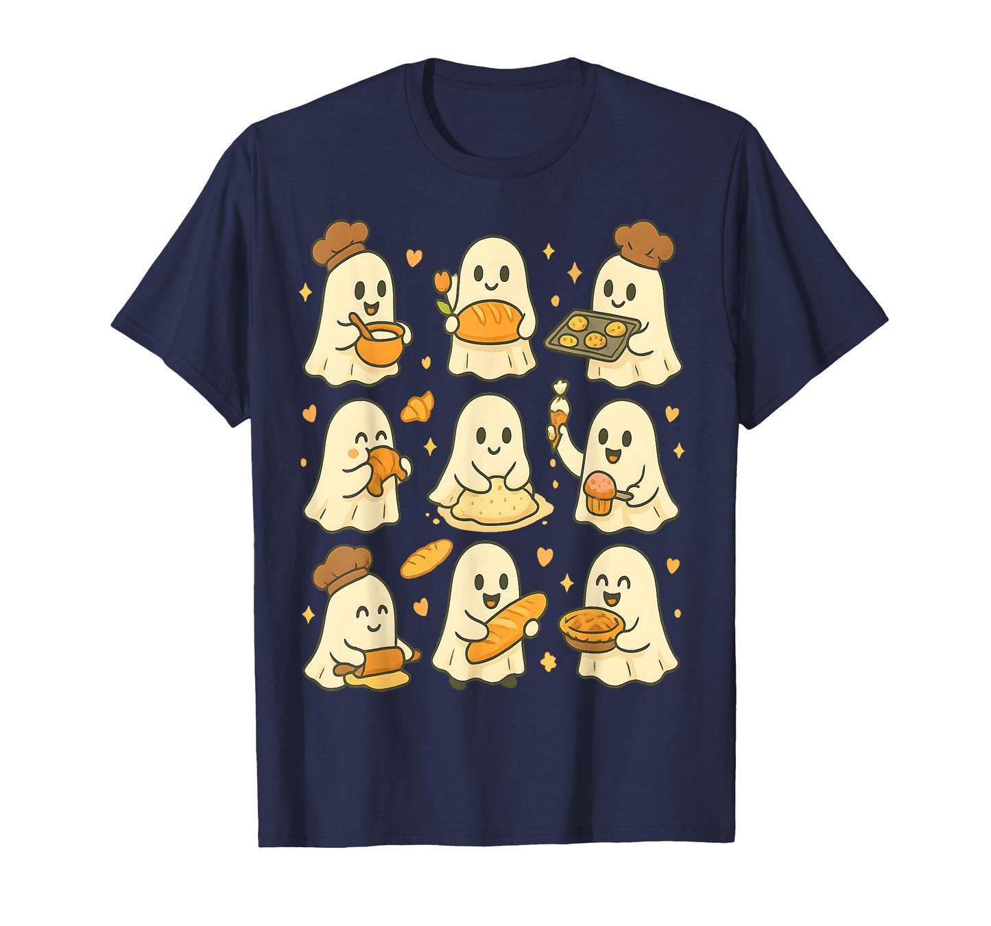 Cute Baking Ghost Cozy Fall Aesthetic for Spooky Season T-Shirt