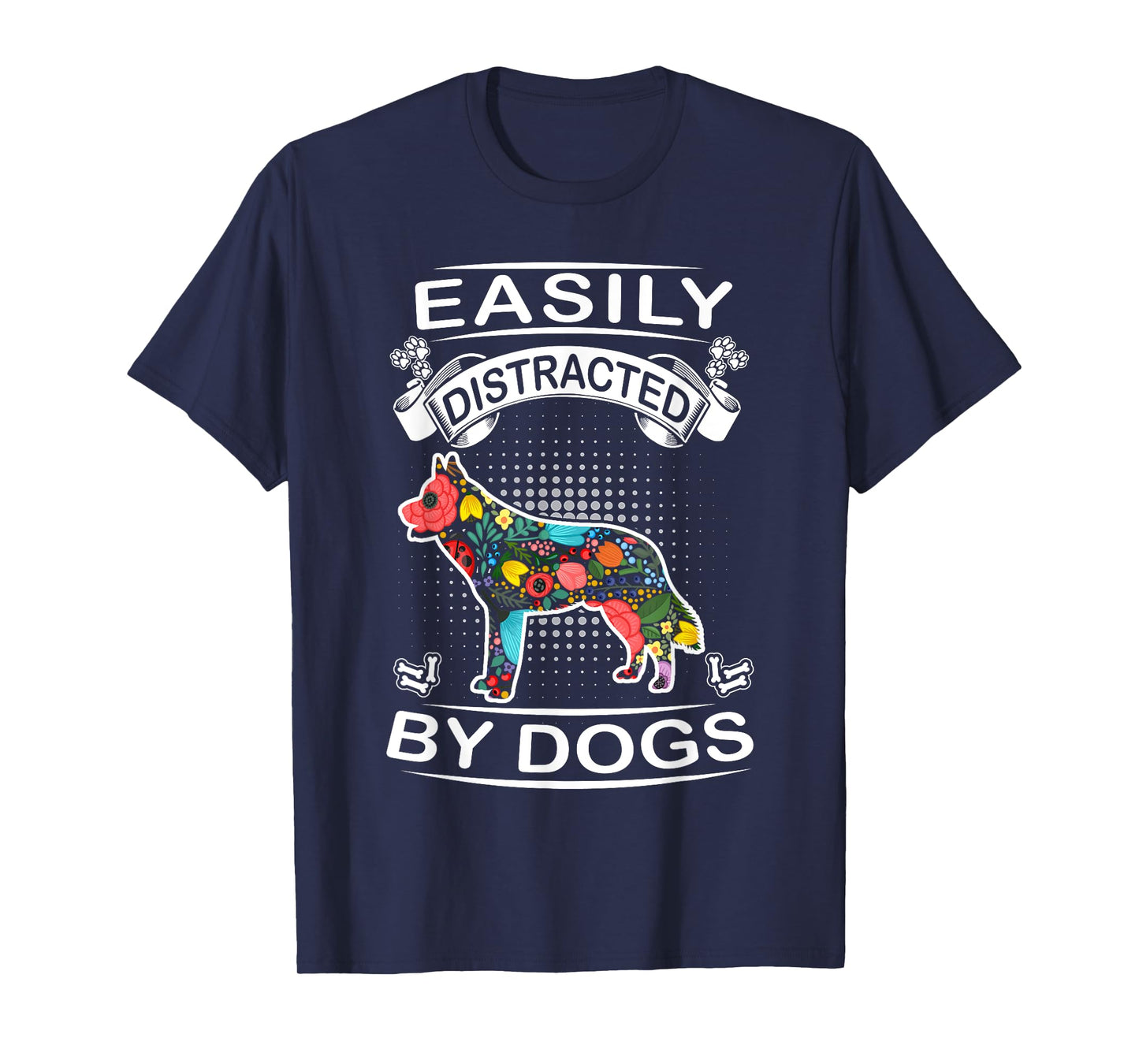 Easily Distracted By Dogs Siberian Husky Dog Lovers Puppy T-Shirt