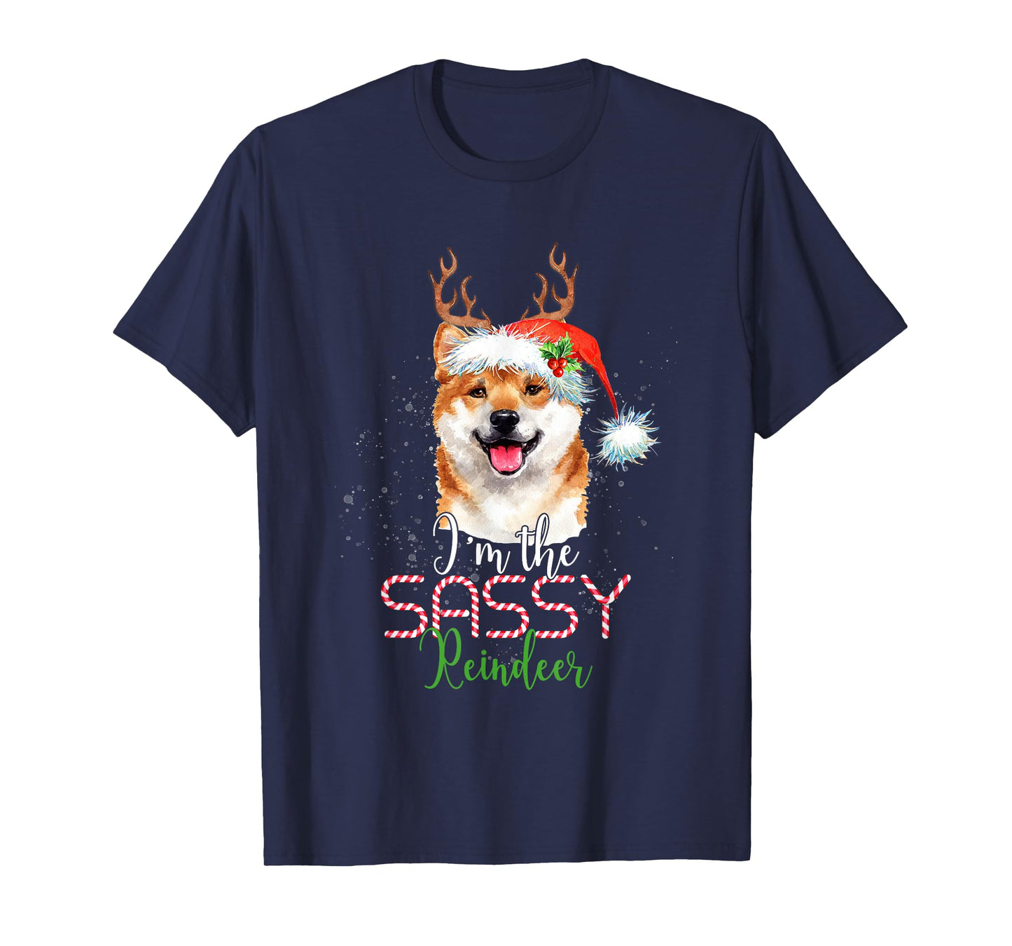 Shiba Inu Christmas I'm The Sassy Reindeer Dog Lover T-Shirt