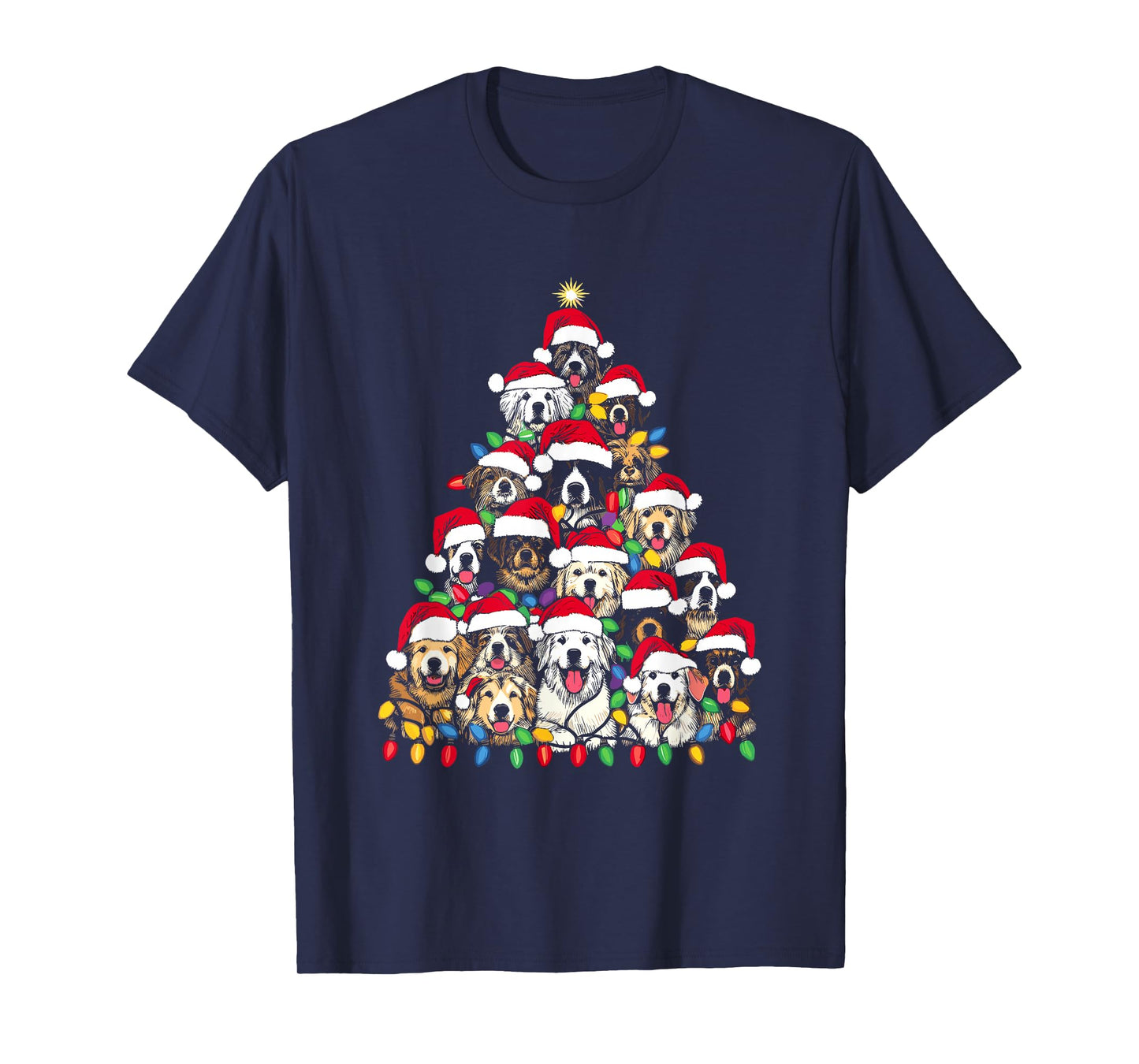 Christmas Tree Of Puppies - Funny Xmas Tree Dog Puppy Lover Men Women Kids T-Shirt