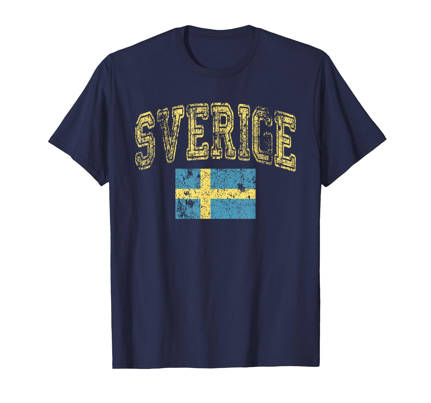 Vintage Retro Faded Sverige Sweden Flag Swedish Pride T-Shirt