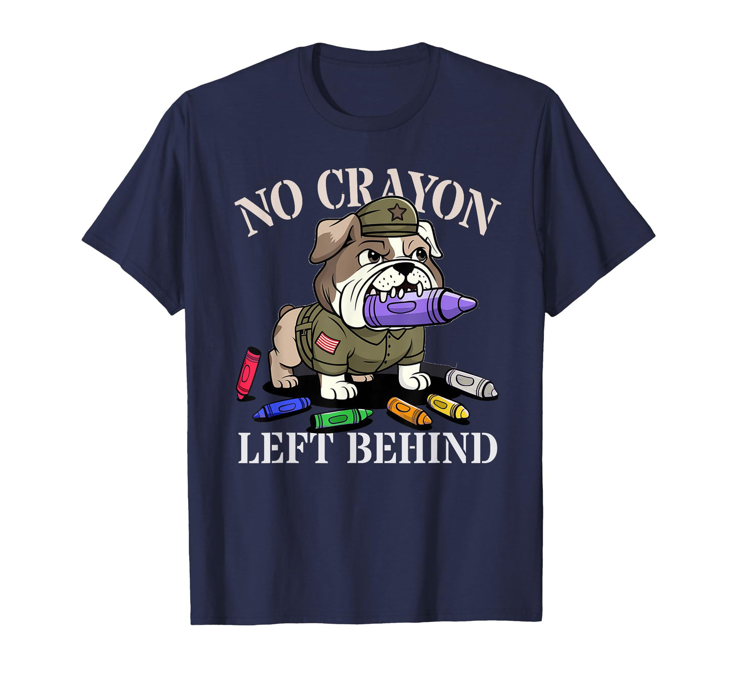 Boys NO CRAYON LEFT BEHIND Veterans Team Military Soldier T-Shirt
